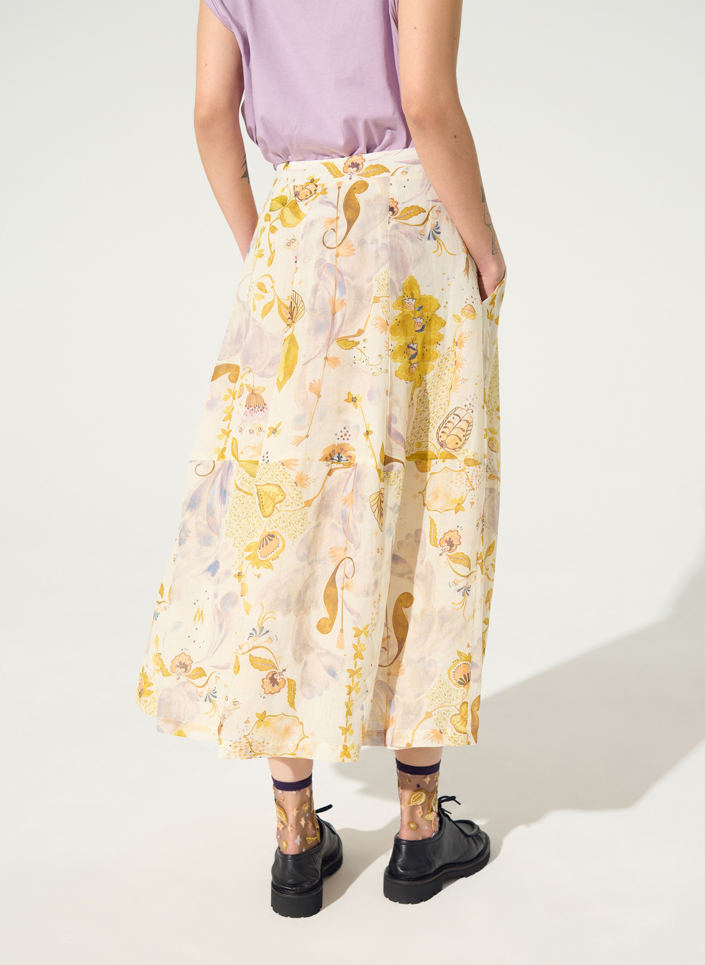 Jupe longue imprimée COTELAC Blanc