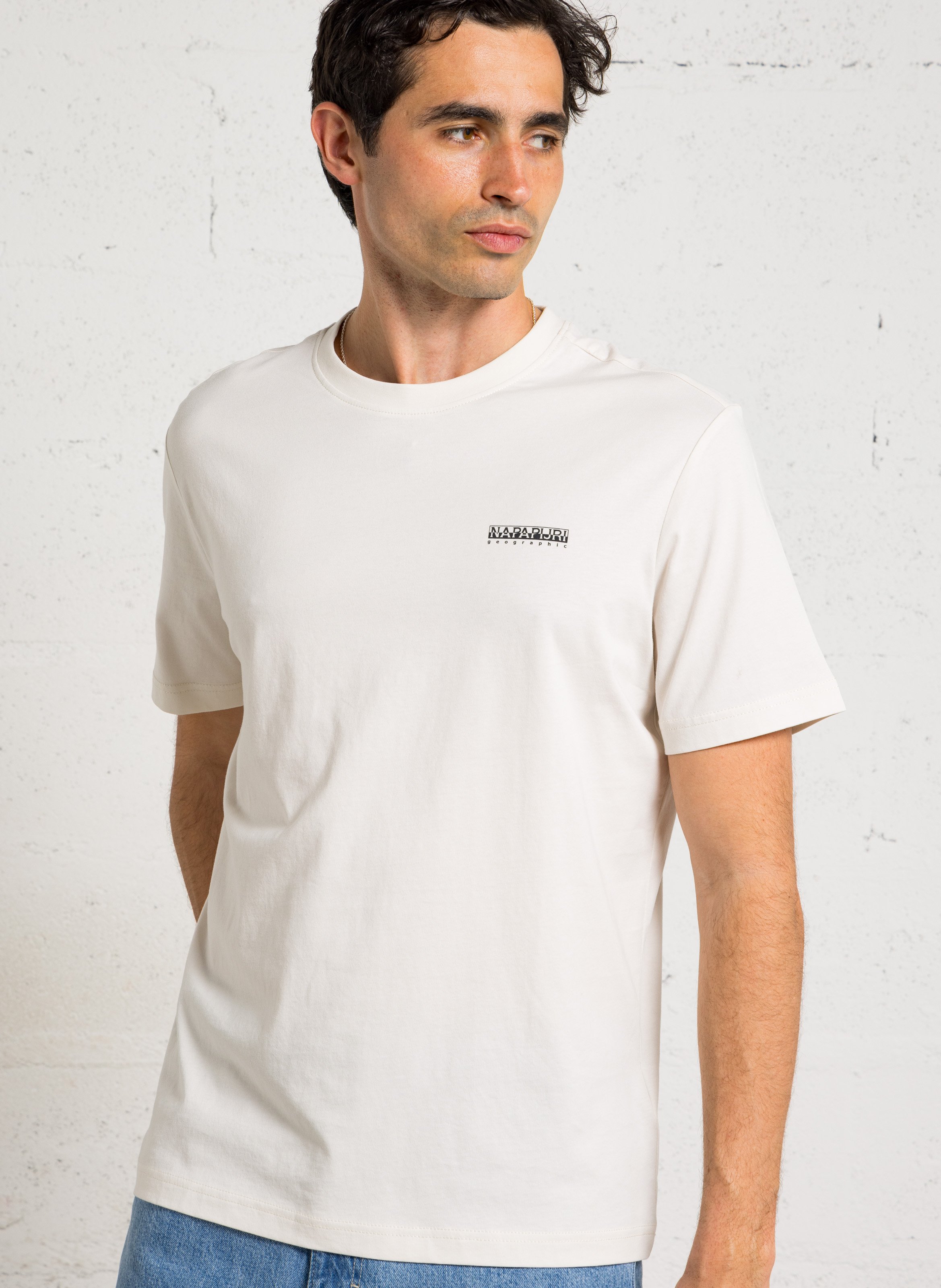 Round neck mottled screen-printed t-shirt NAPAPIJRI