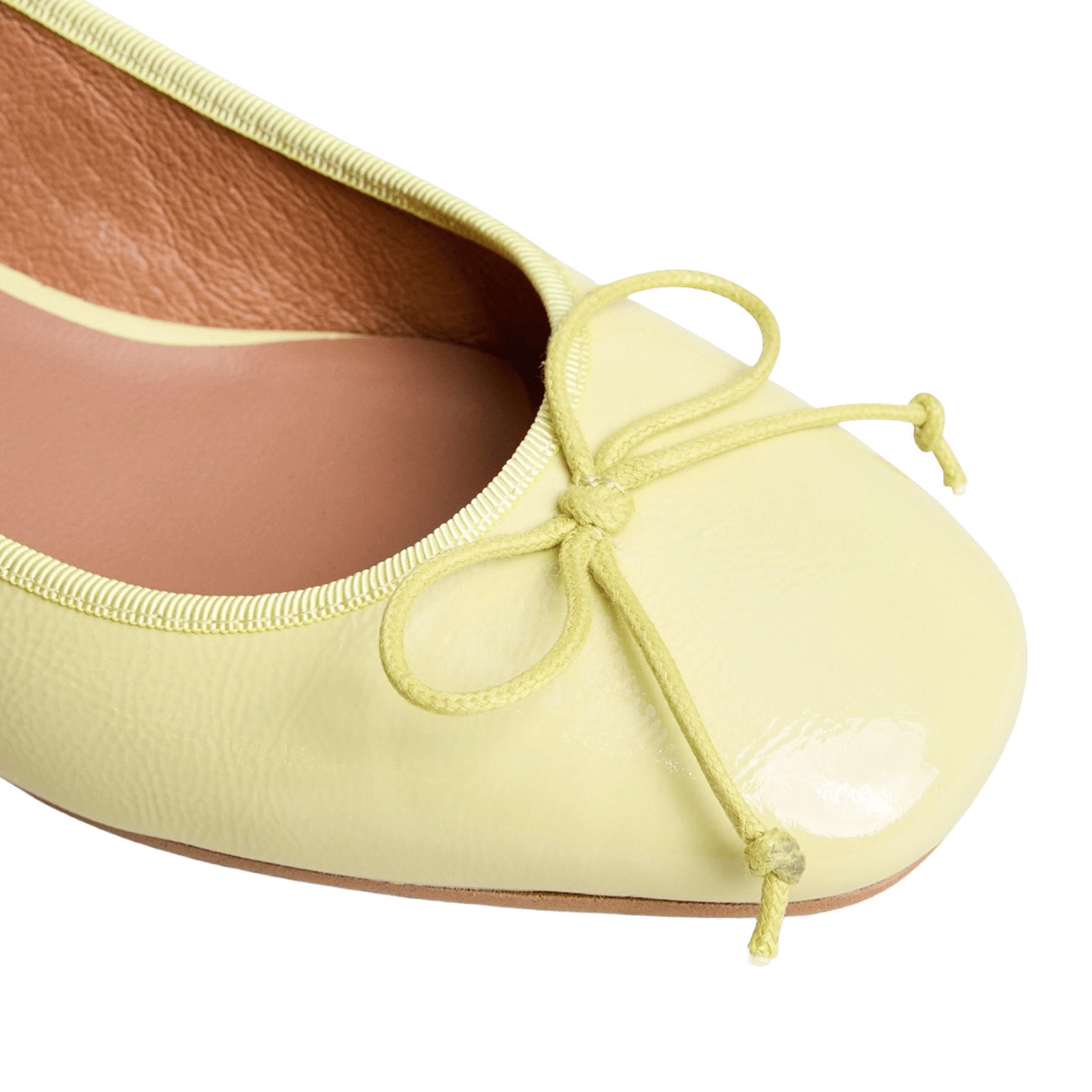 Ballerines slingbacks en cuir vernis Yellow