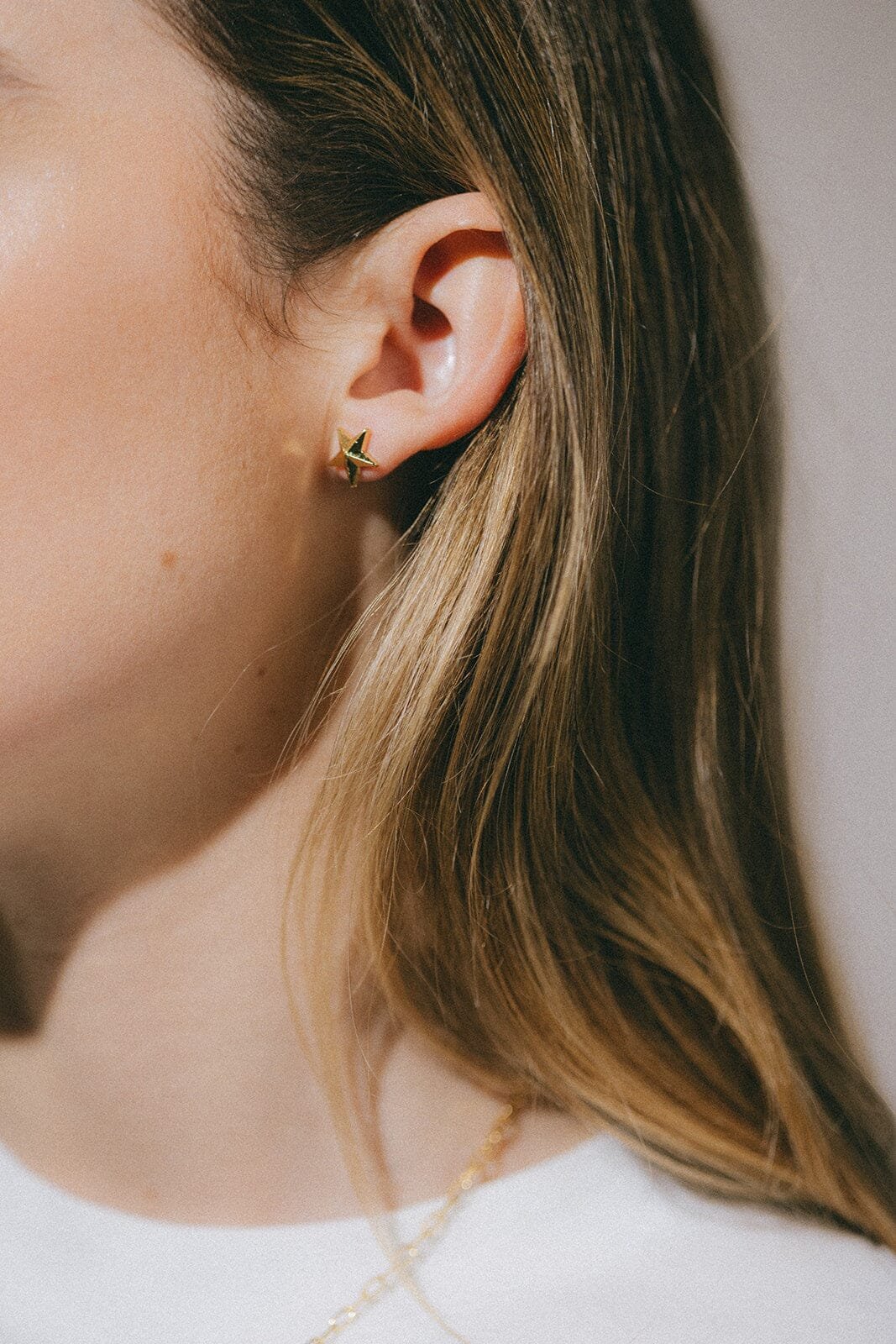 Mini star-shaped gold-plated stud earrings MONSIEUR SIMONE Silver