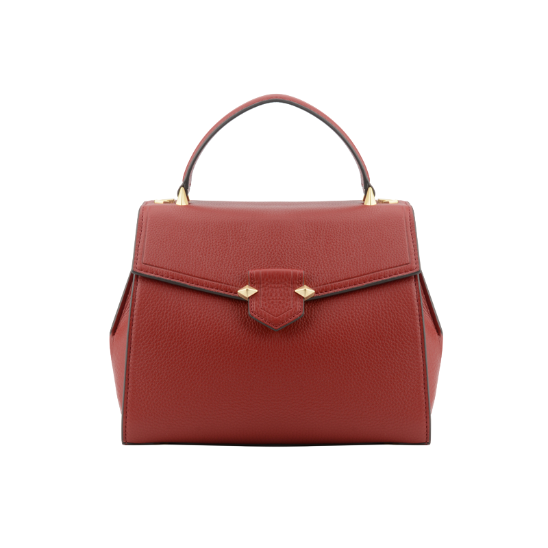 Calfskin leather handbag POURCHET Red