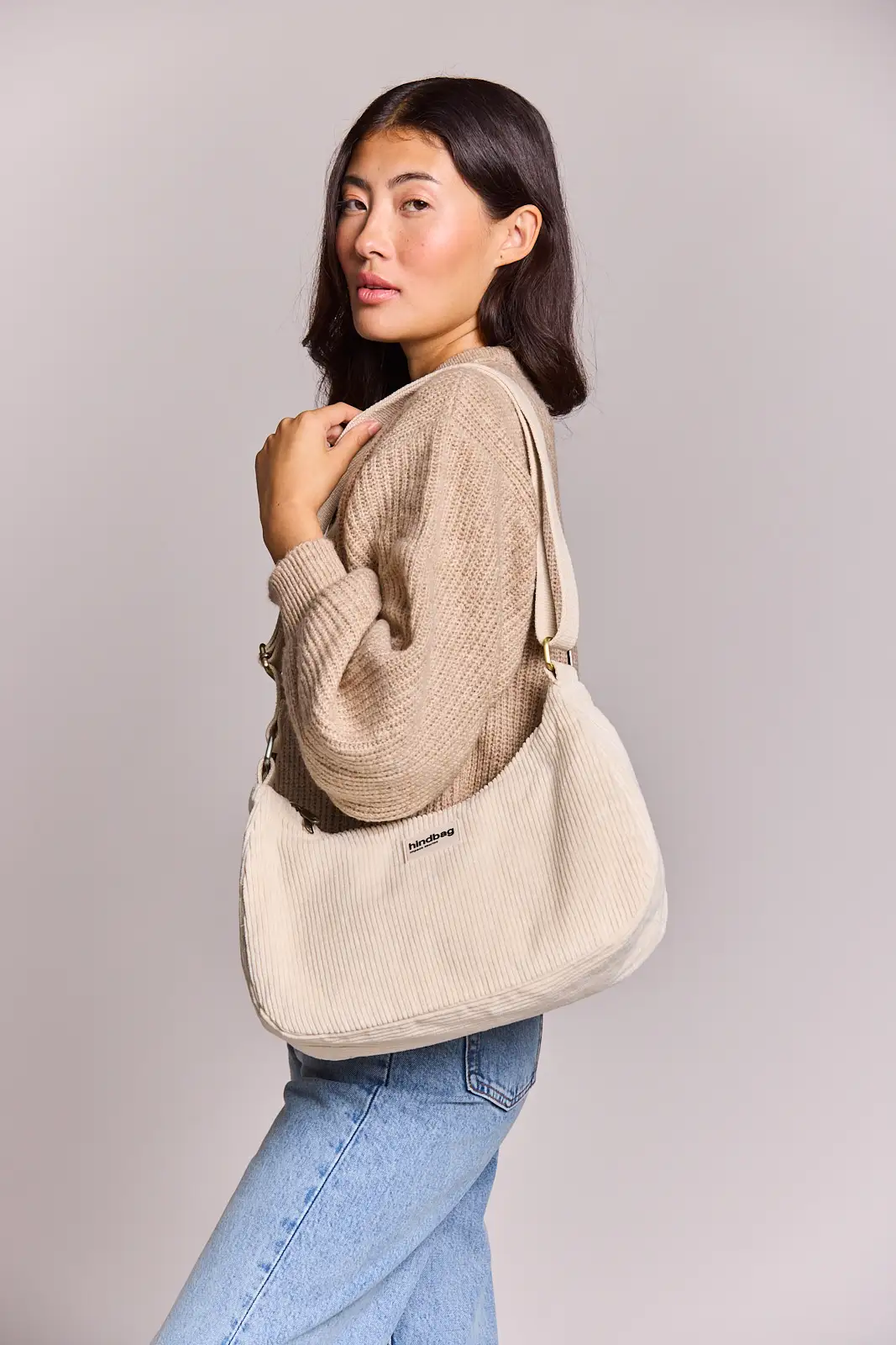 Cotton handbag HINDBAG Beige
