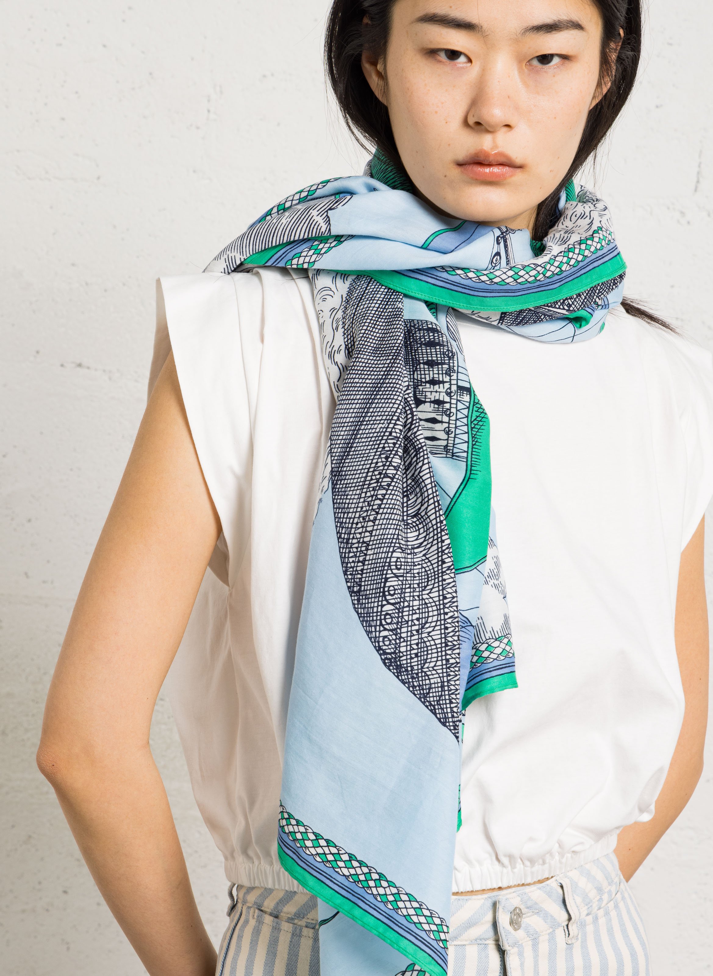 Tuch aus Baumwolle und Seide mit Print INOUI EDITIONS