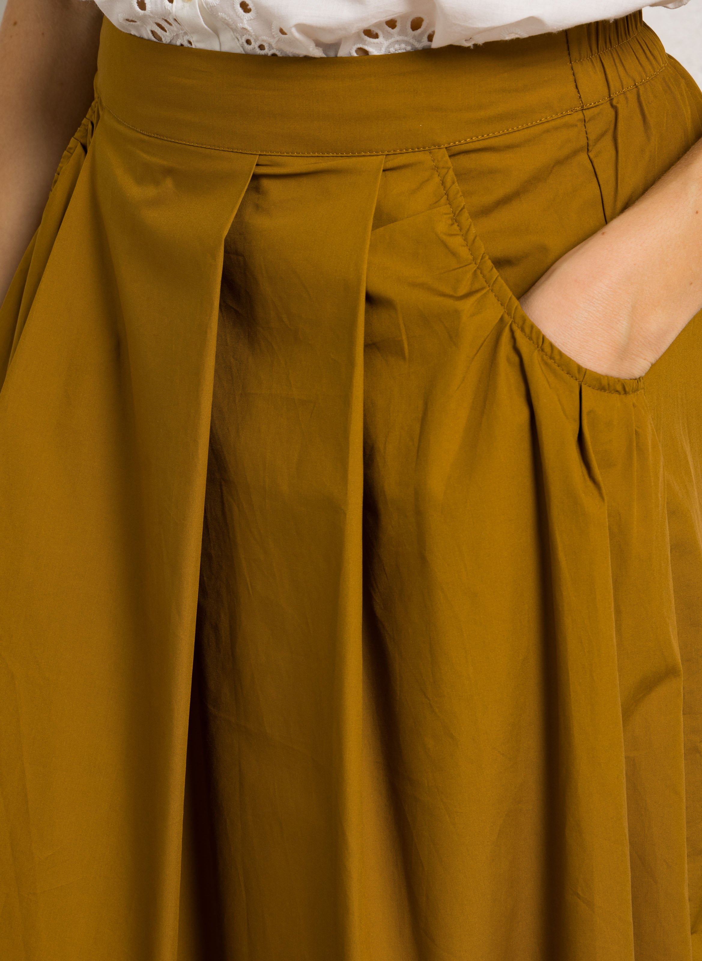 Jupe évasée en coton JC SOPHIE Marron