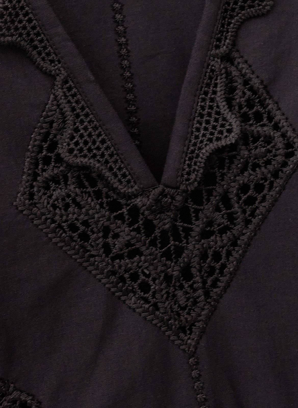 Robe courte col V en coton mélangé BA&SH Noir