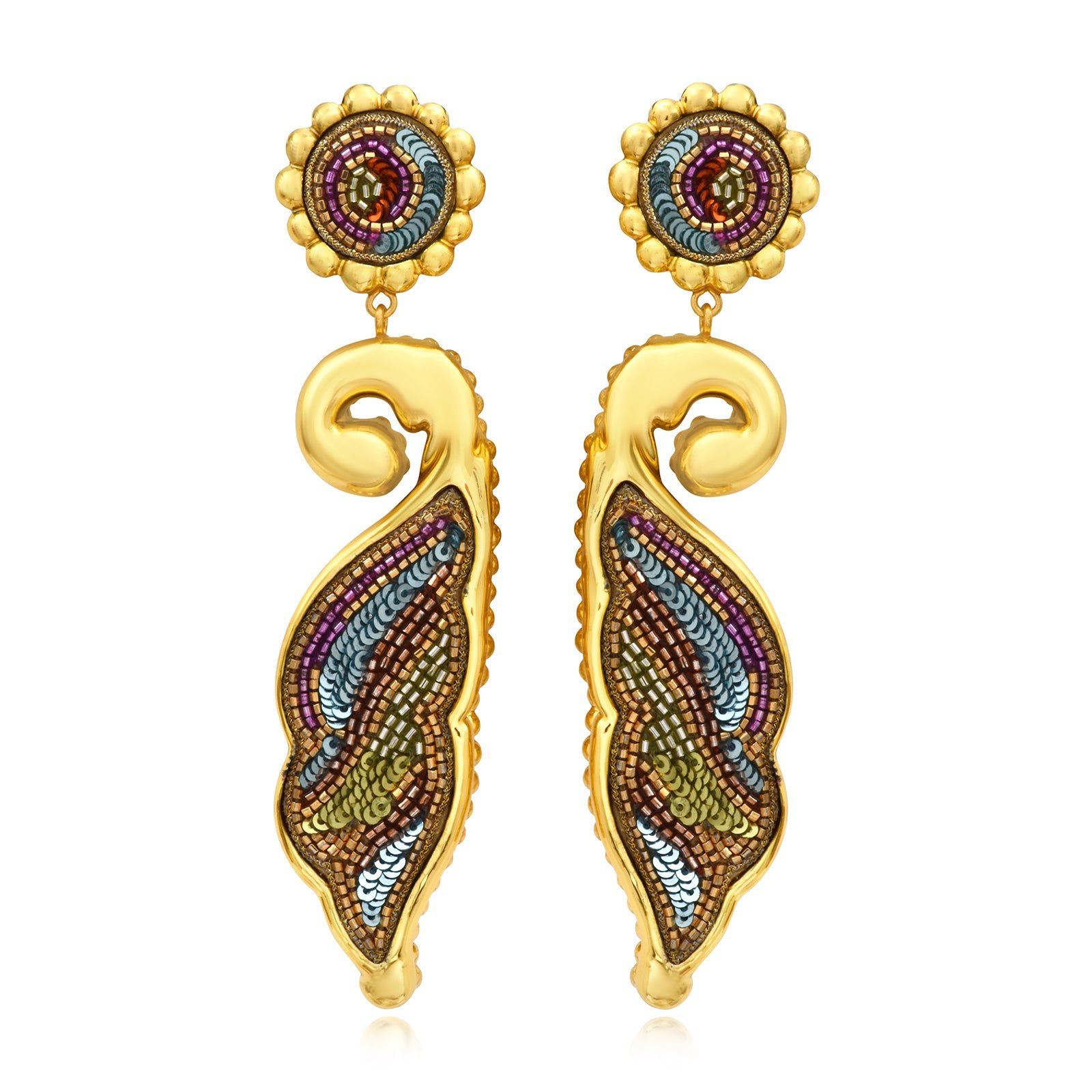 Boucles d'oreilles clip angèle longues SATELLITE PARIS Multicolore