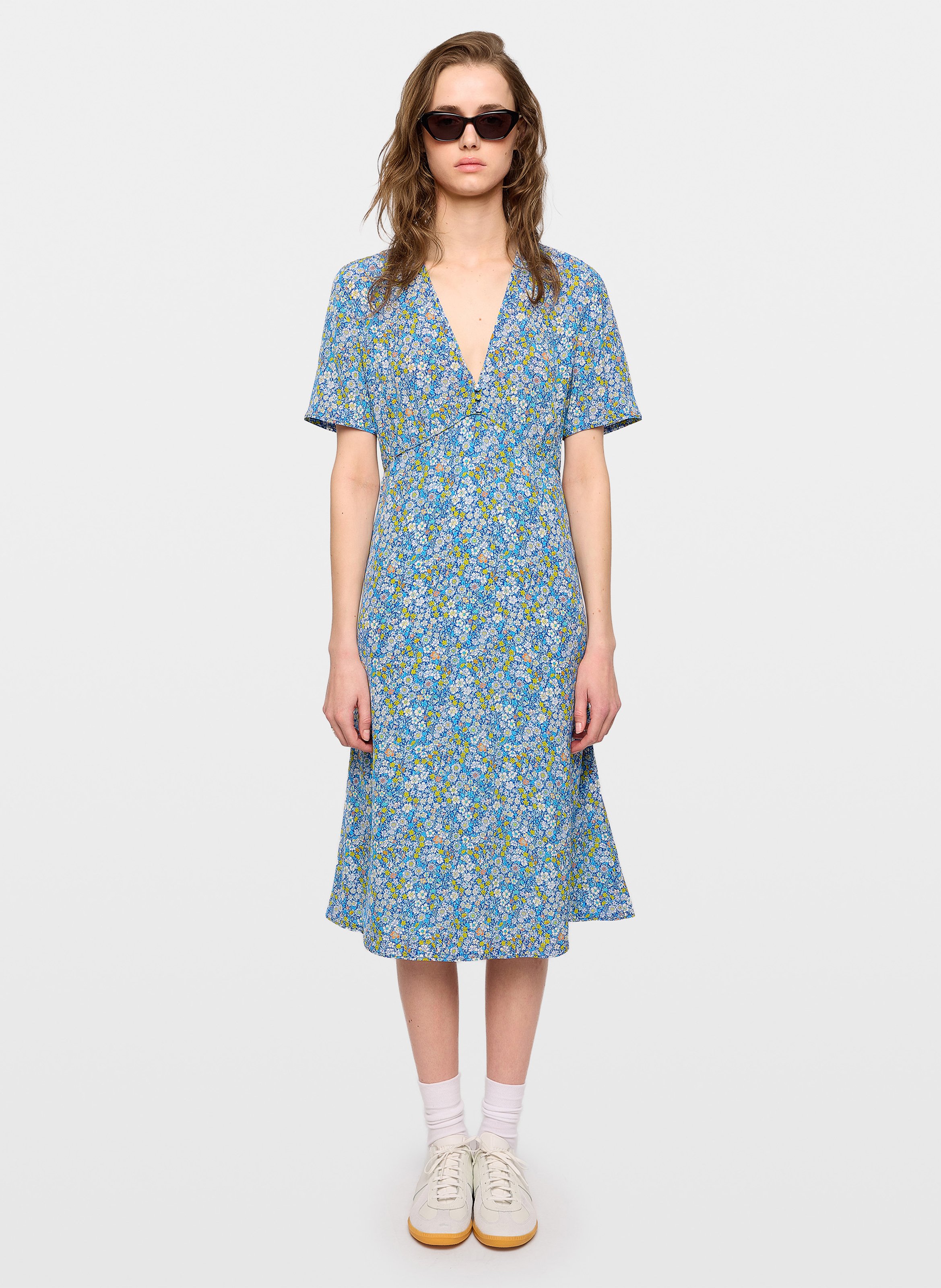 Robe midi col V ZADIG&VOLTAIRE Yellow