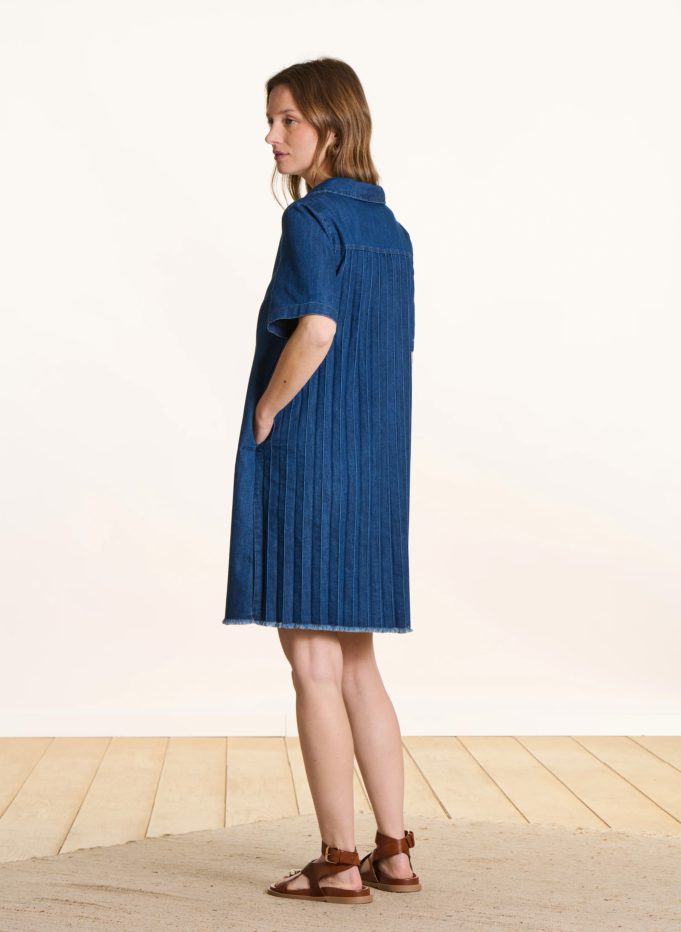 Robe courte en jean LA FEE MARABOUTEE Bleu