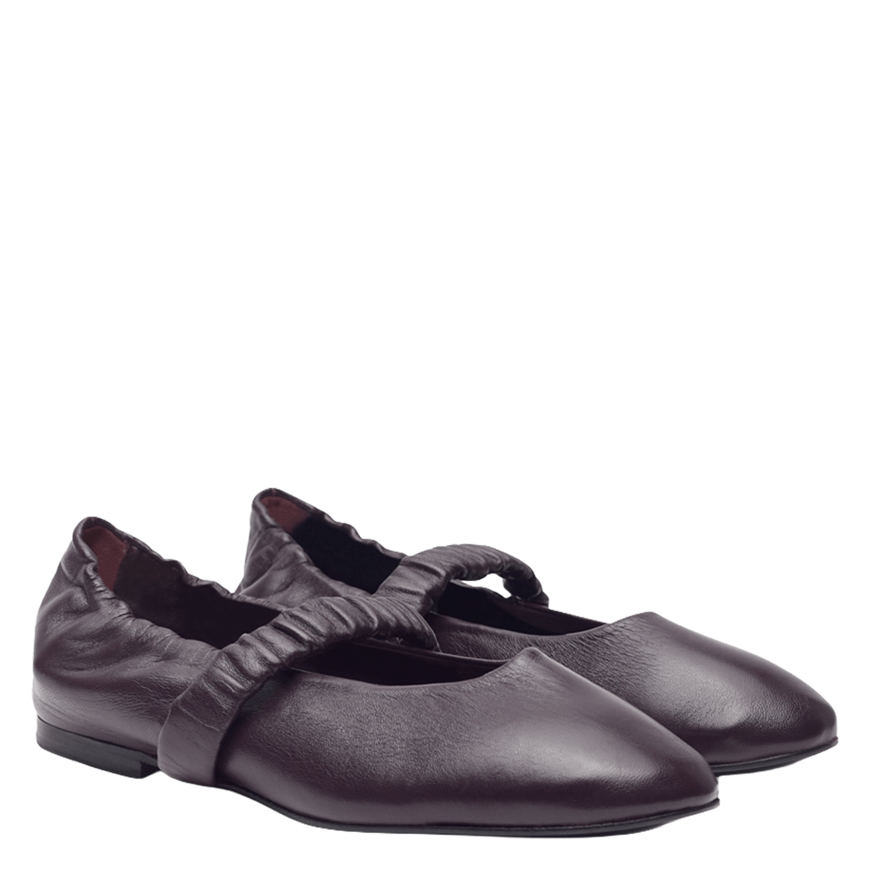 Leather ballet pumps AUGUSTA Plums