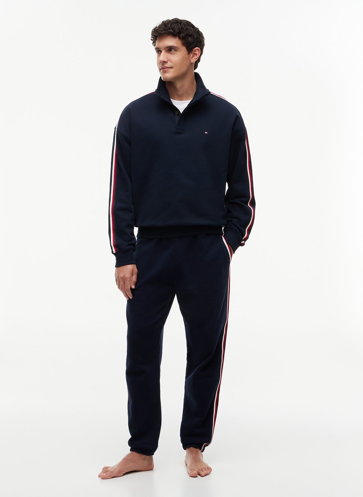 Gerade geschnittene Jogginghose mit enger Passform am Saum TOMMY HILFIGER Blau