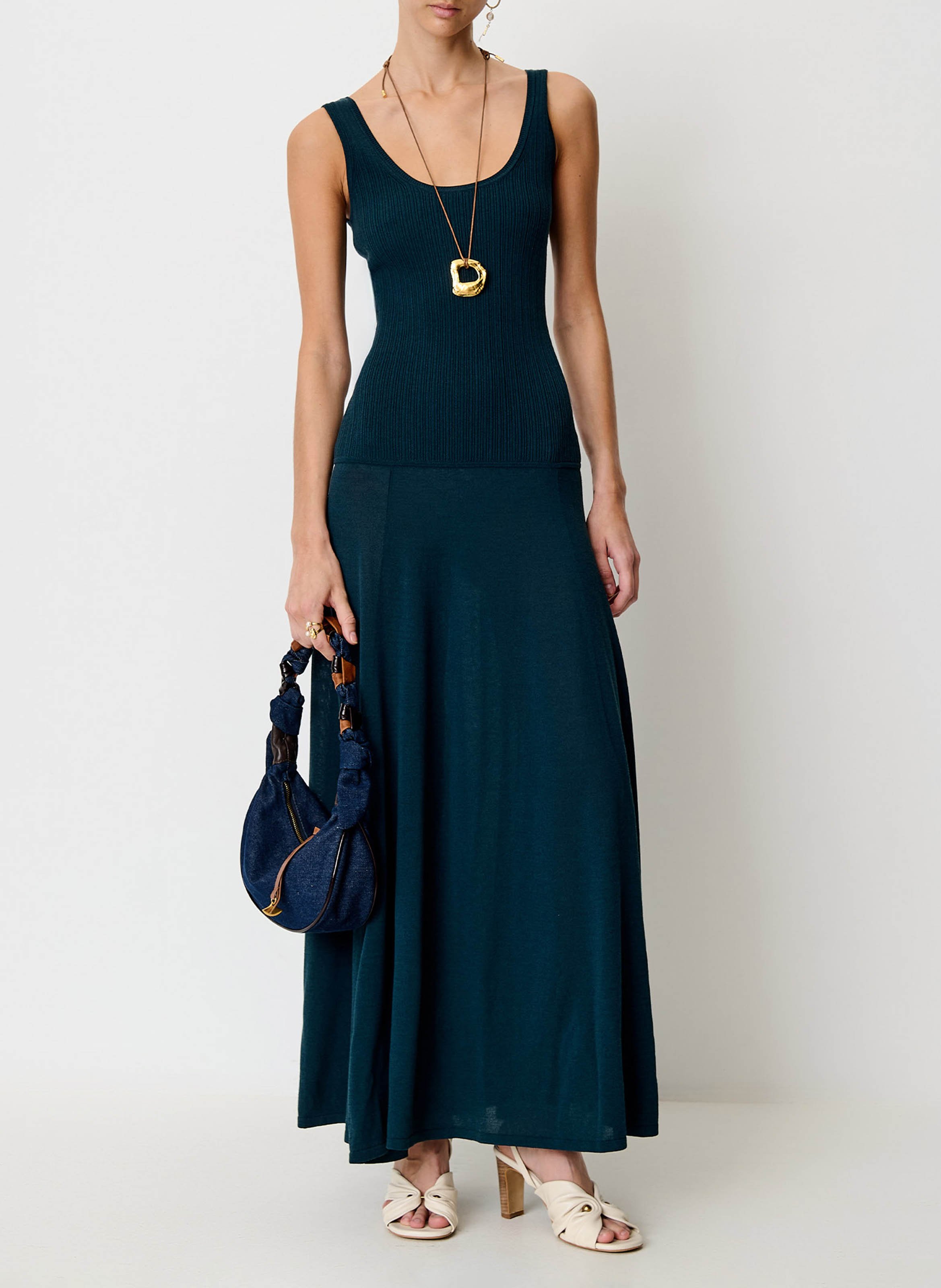 Long tank top two-tone dress SESSUN