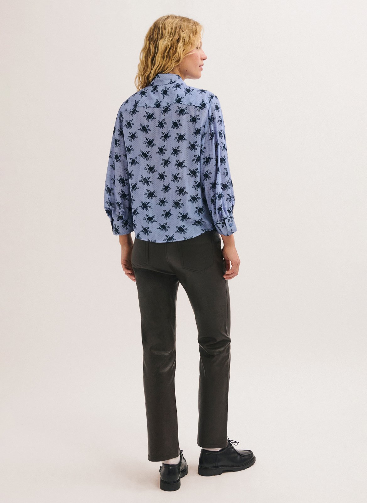 Straight printed shirt with classic collar PABLO Blue