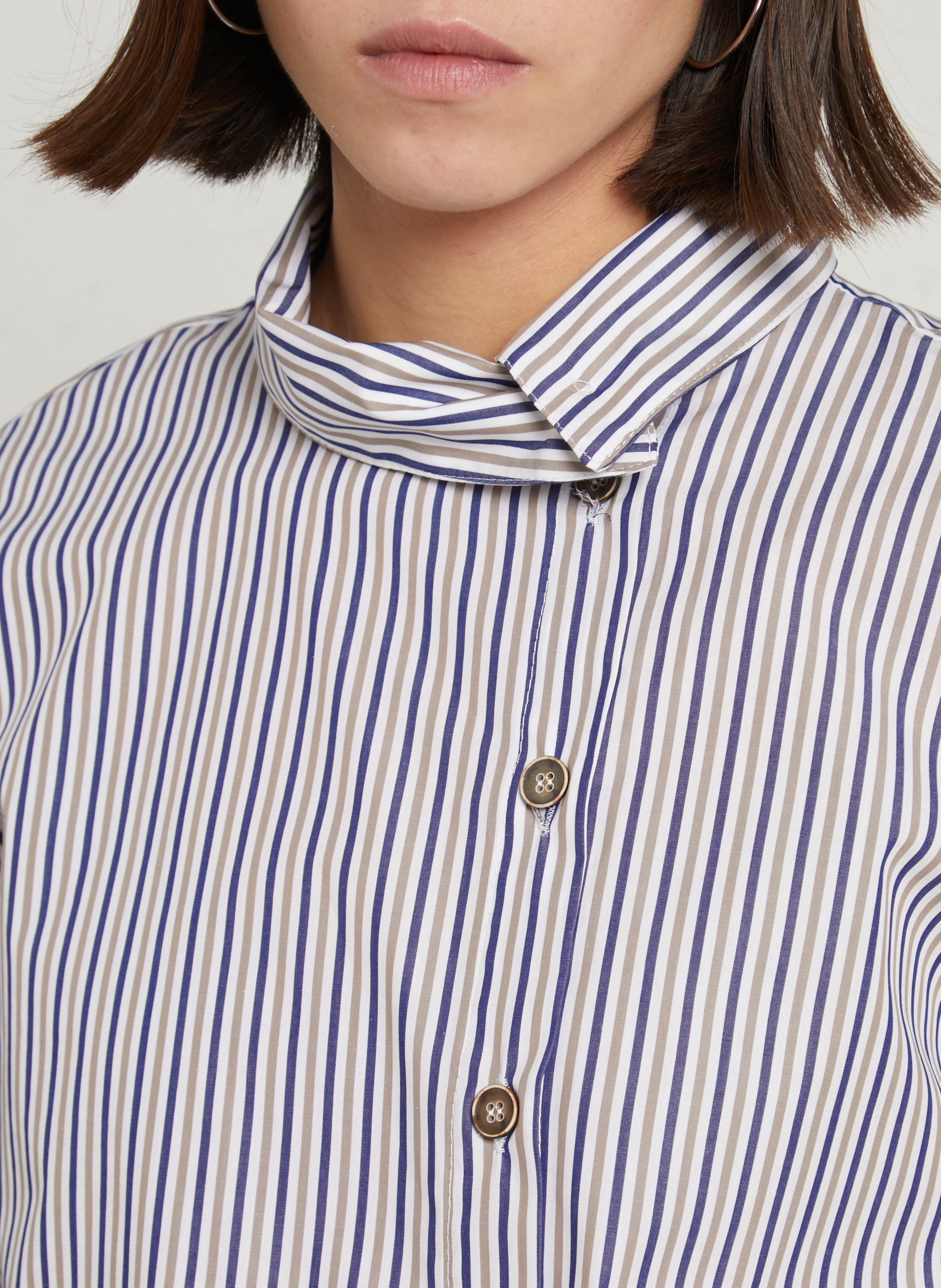 Long-sleeve cotton shirt PLEASE Blue