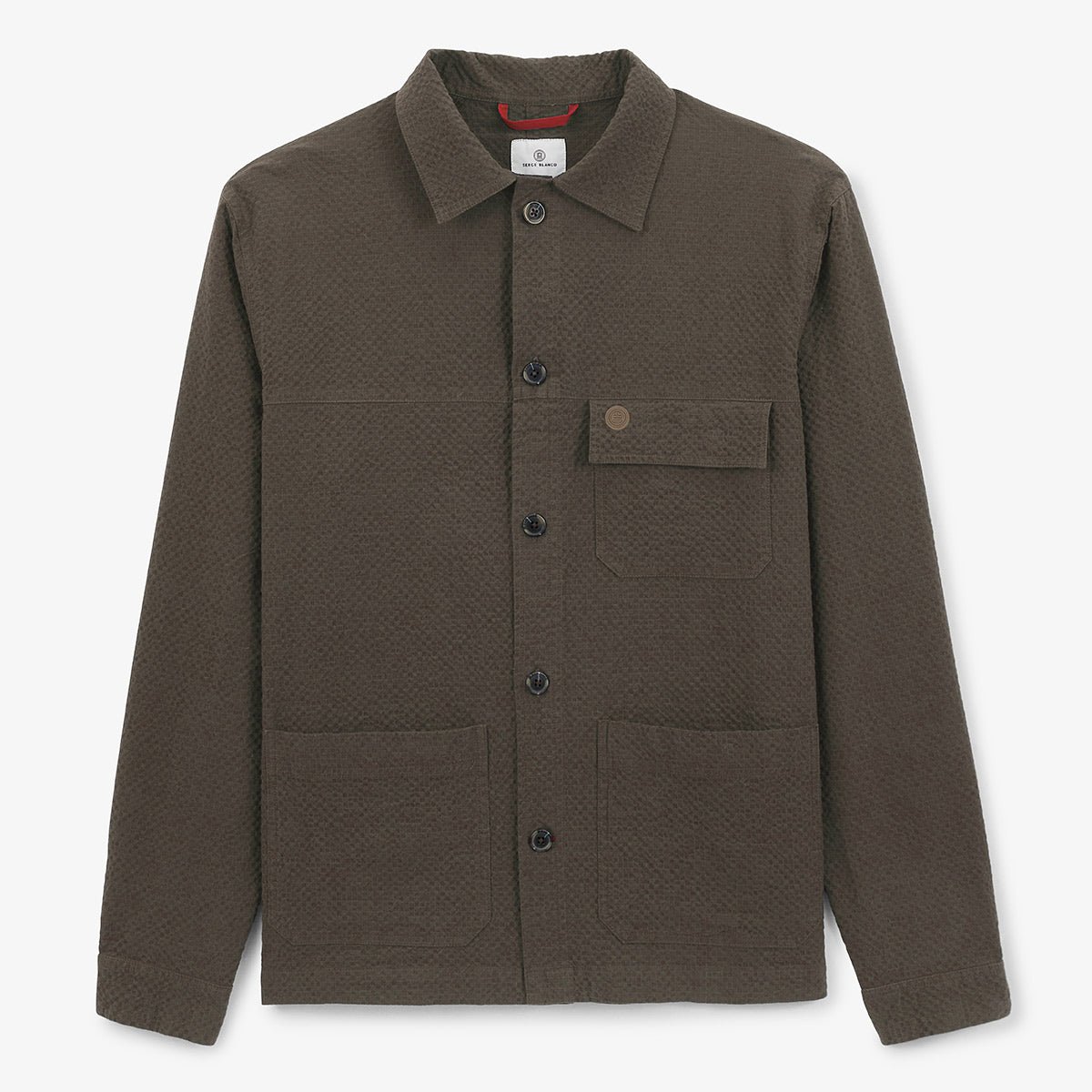 Worker cotton seersucker jacket SERGE BLANCO Brown
