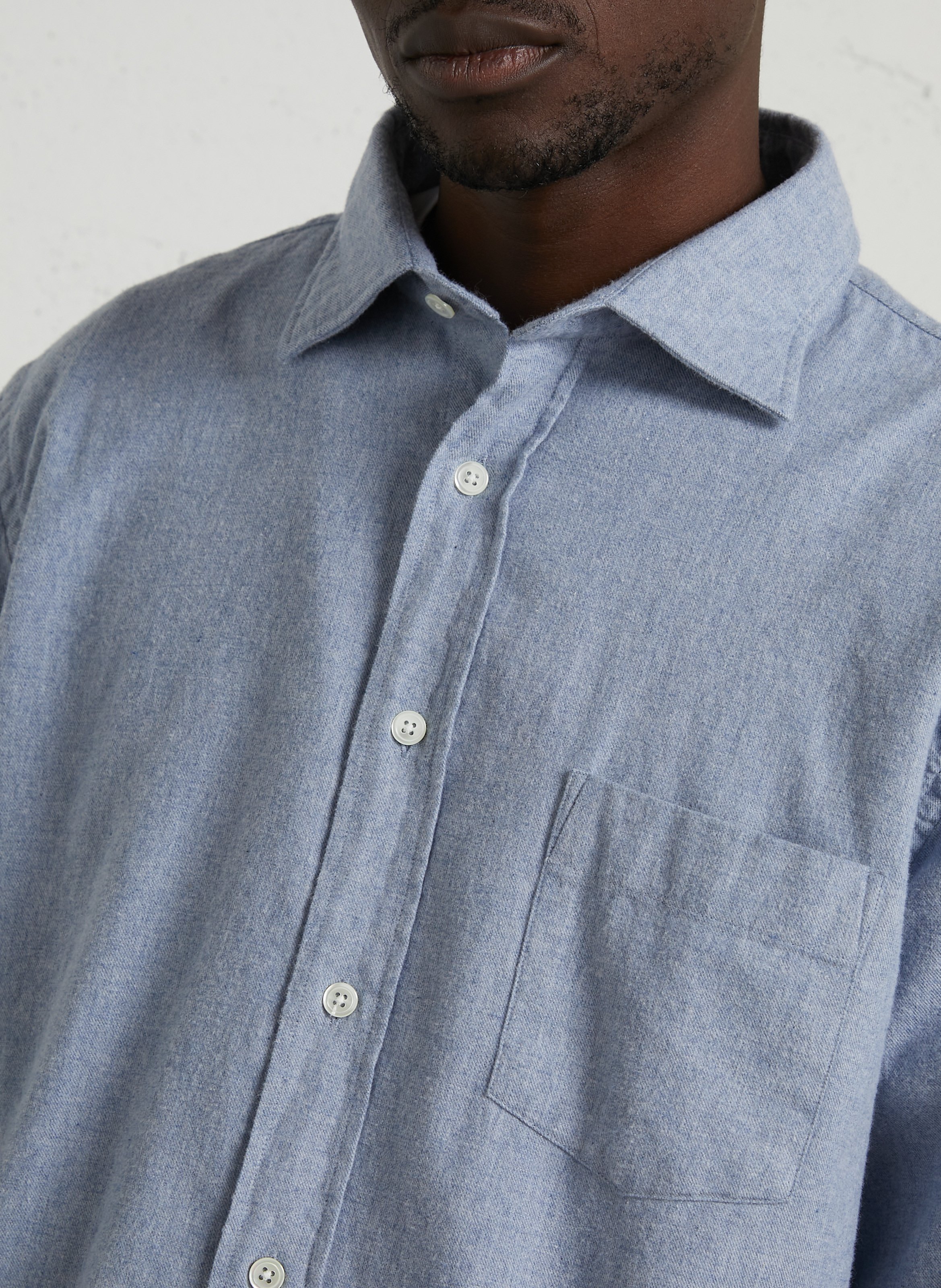 Chemise col classique en coton HARTFORD Bleu