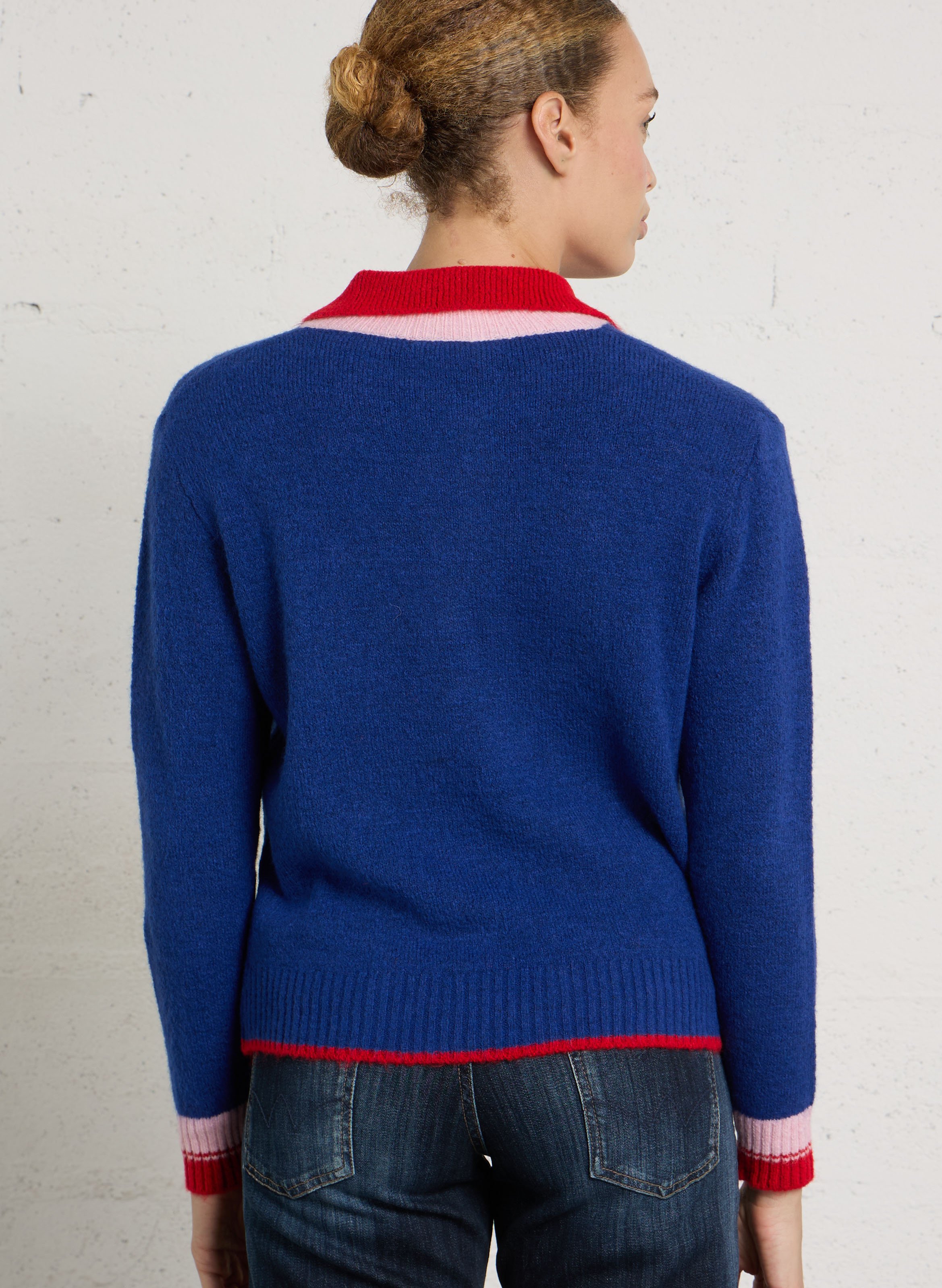 Straight fit classic collar sweater DR BLOOM Blue