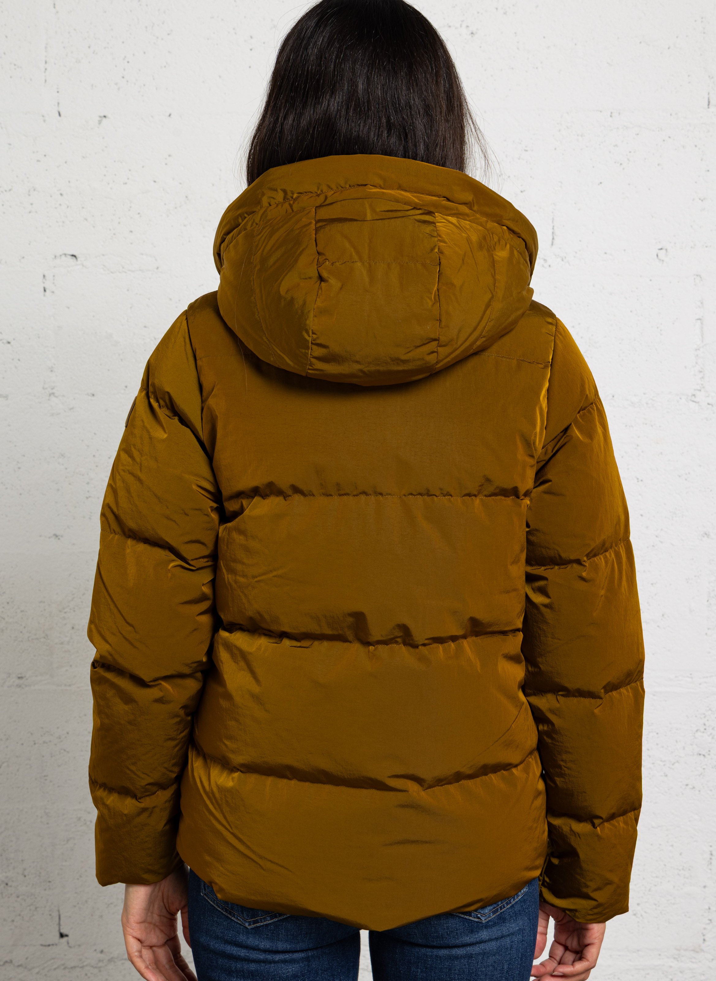 Gerade gesteppte Daunenjacke K-WAY Braun