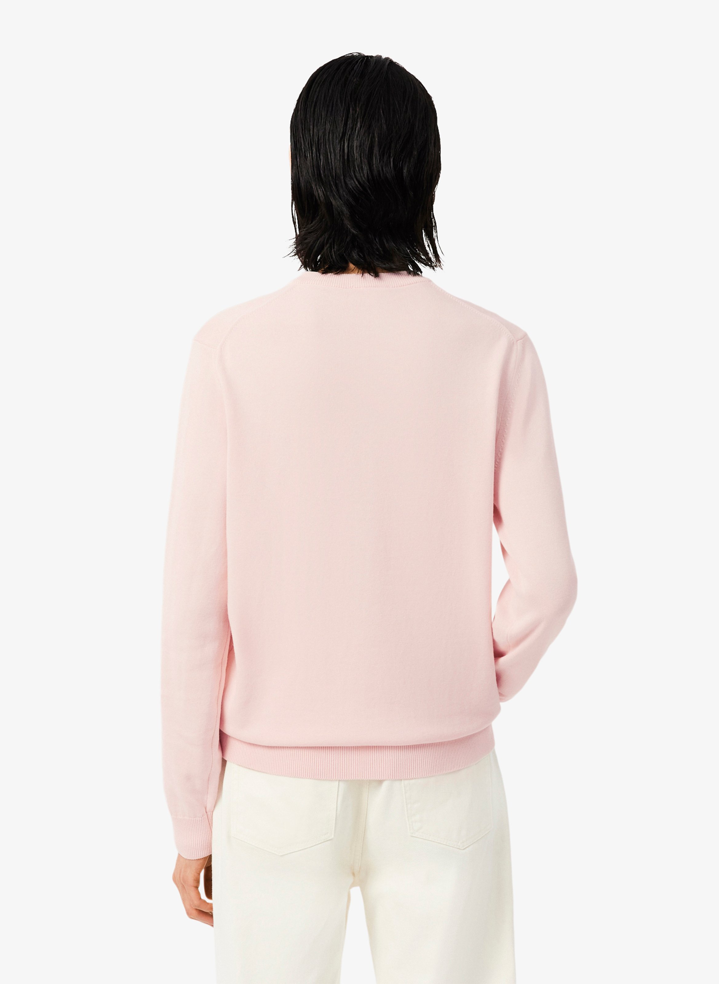 Pull col rond regular-fit en coton  LACOSTE Rose