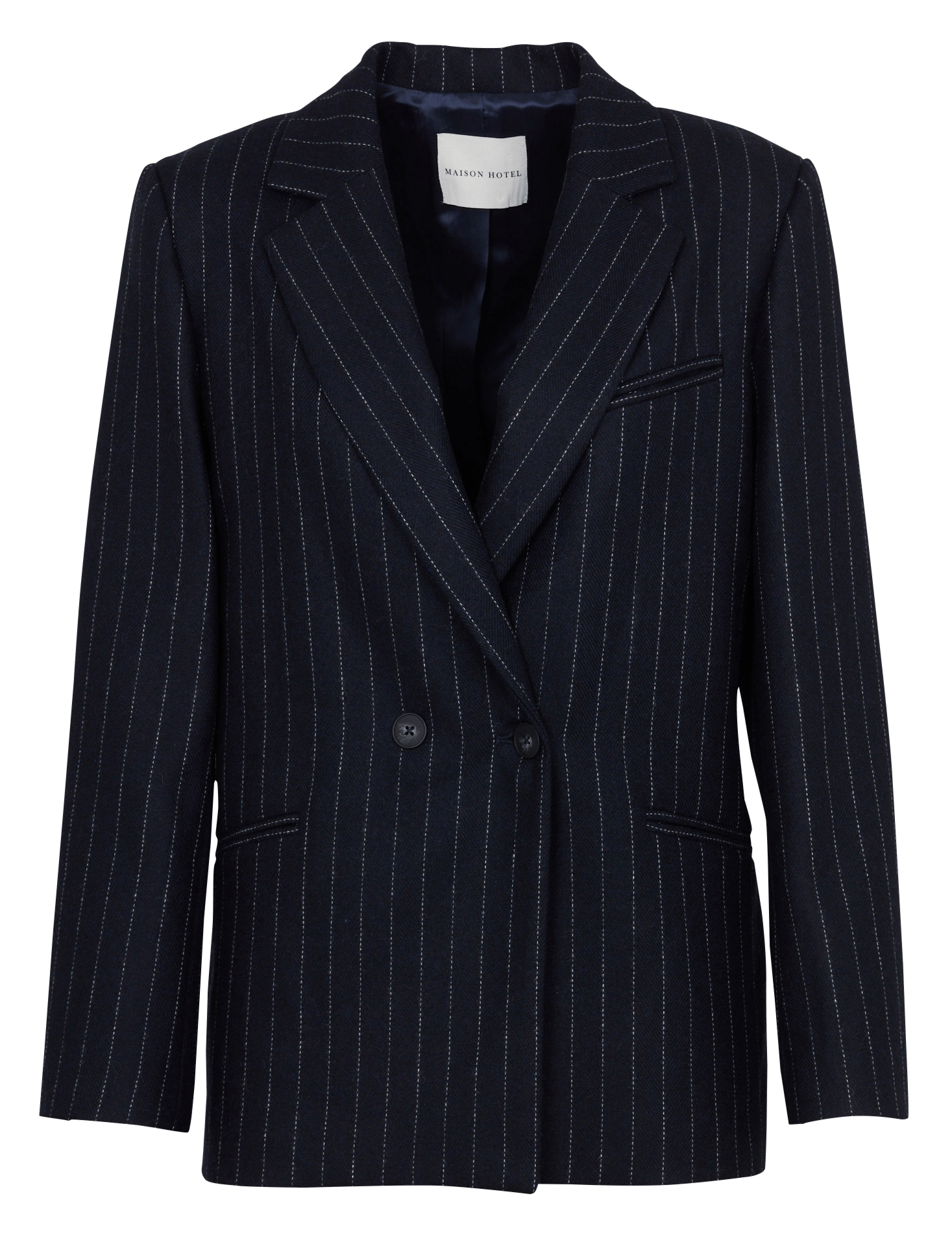 Straight striped wool blend blazer MAISON HOTEL Blue