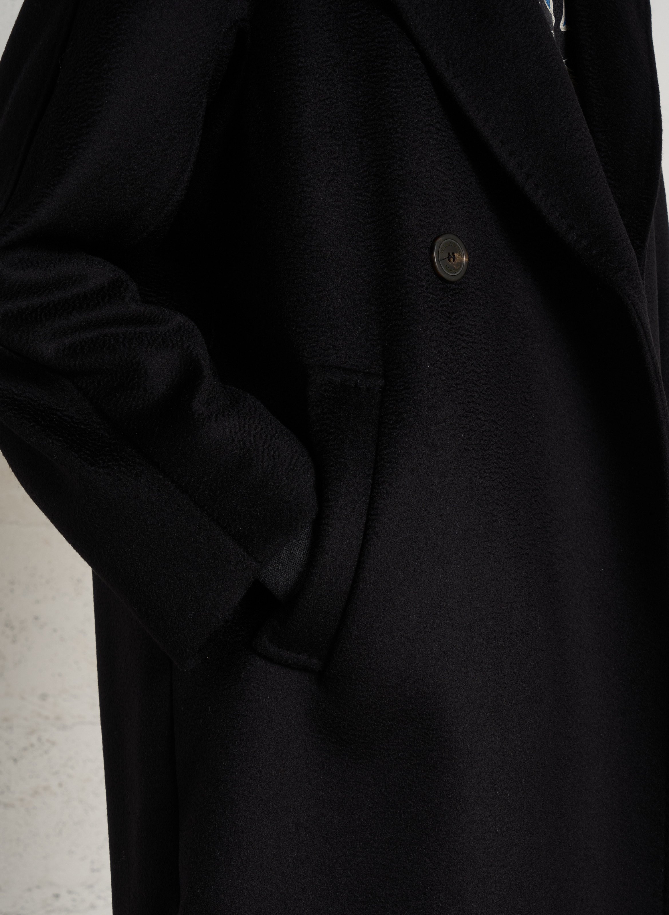 Langer Wollmantel mit Gürtel MAX MARA WEEK END Schwarz