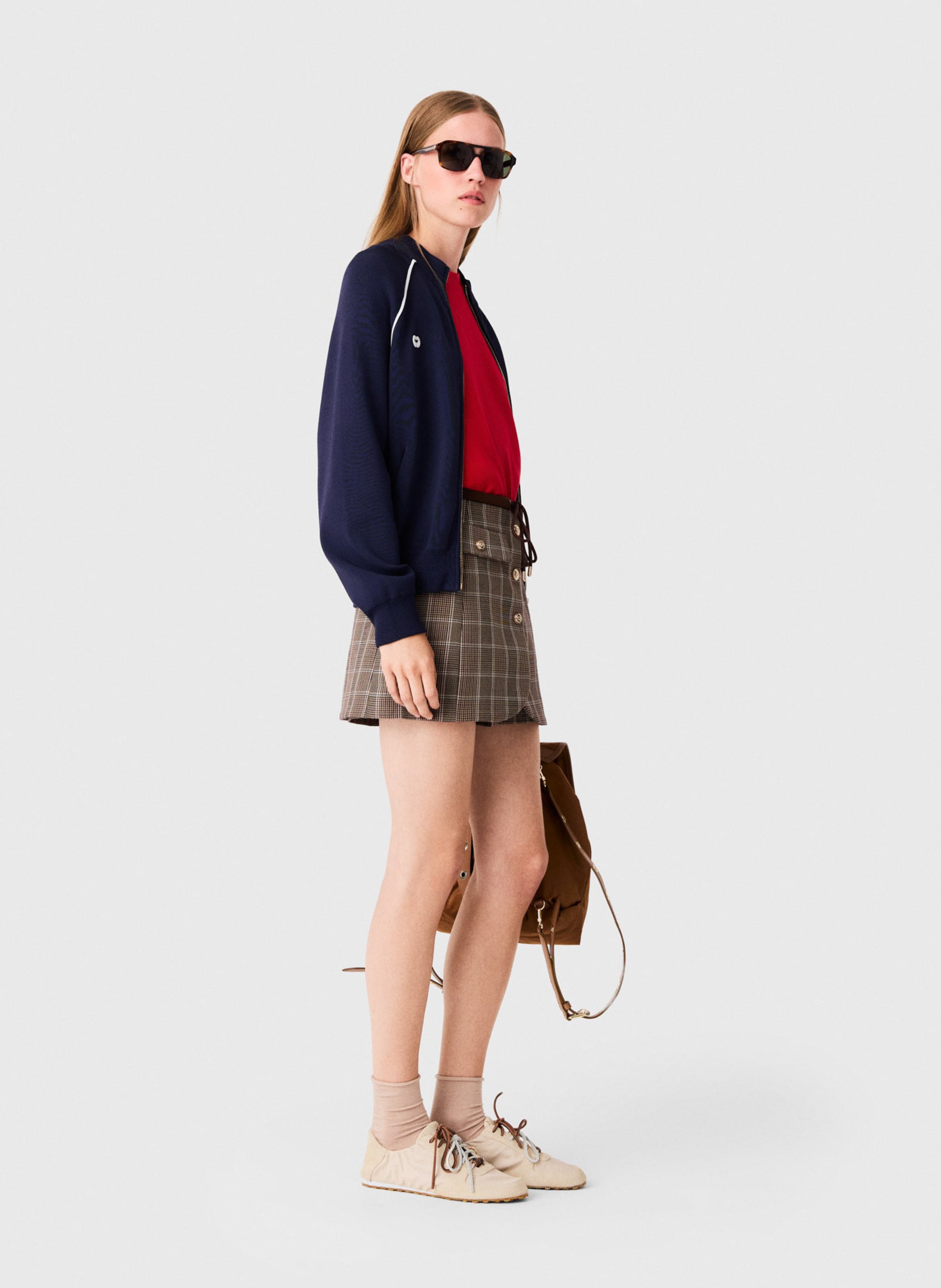 Zip-up knitted cardigan MAJE Blue
