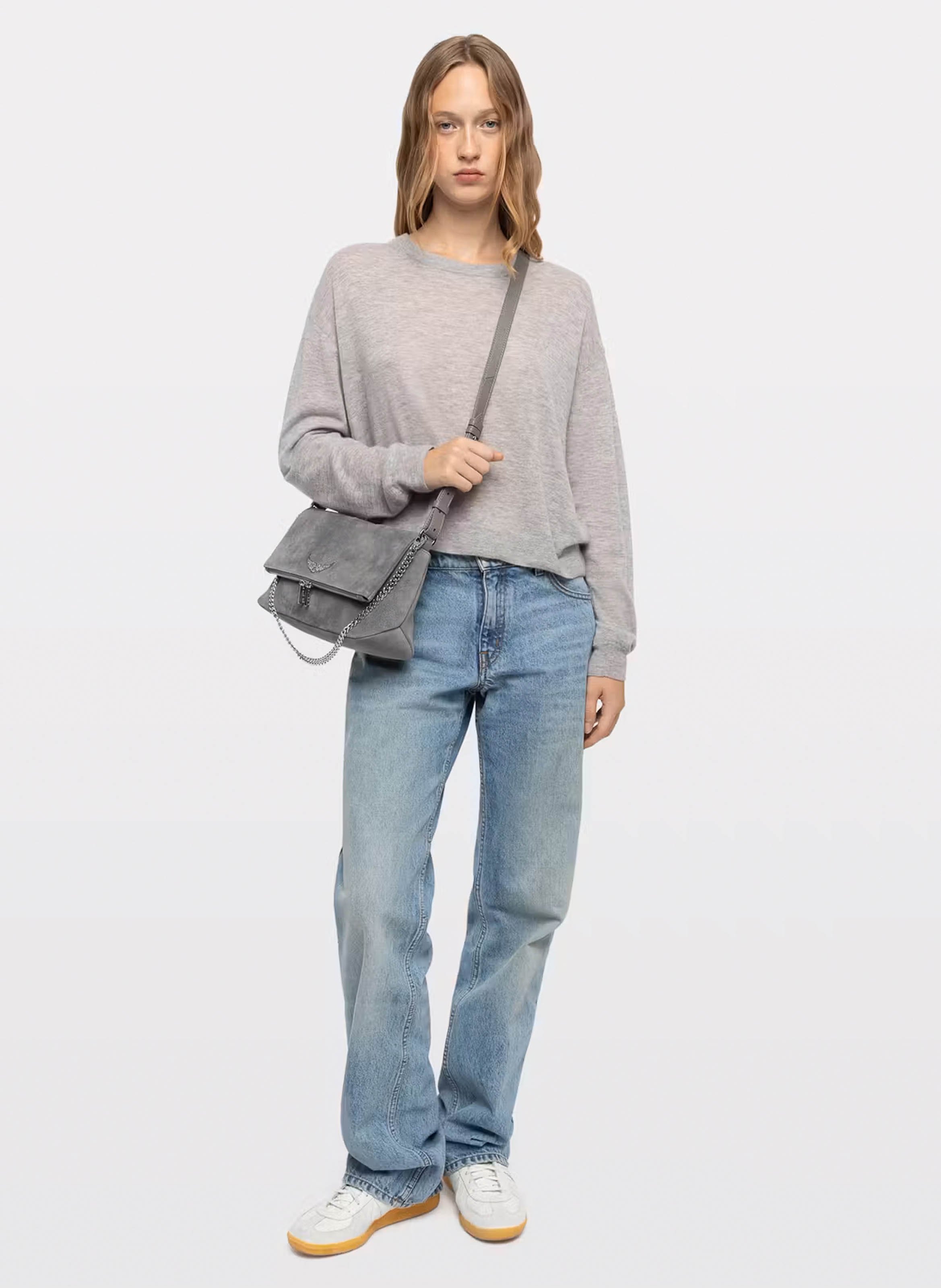 Leren schoudertas ZADIG&VOLTAIRE Grijs
