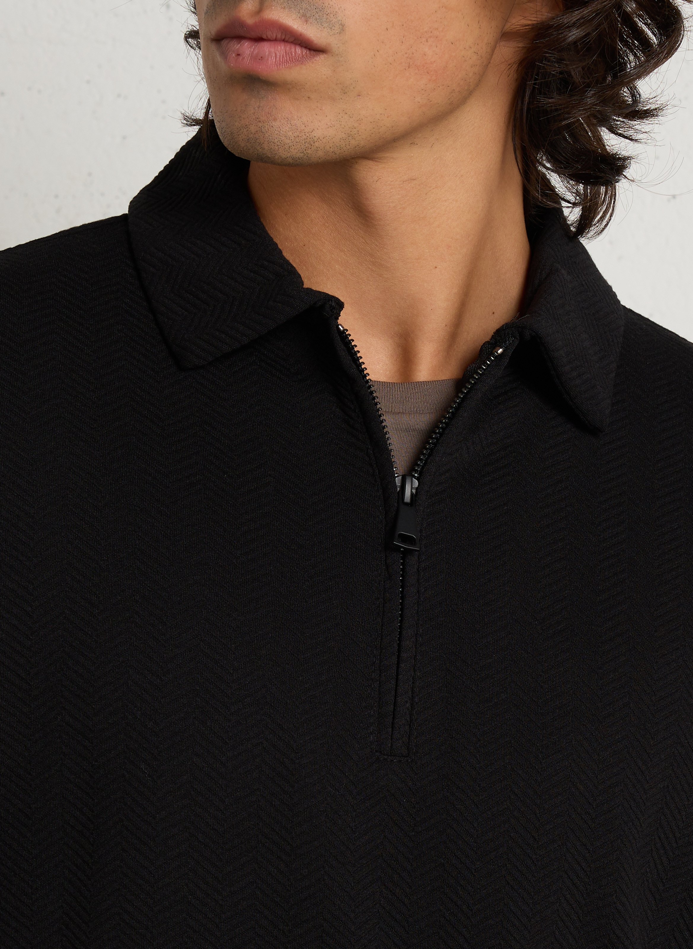 Polo droit manches longues  LE TEMPS DES CERISES Noir