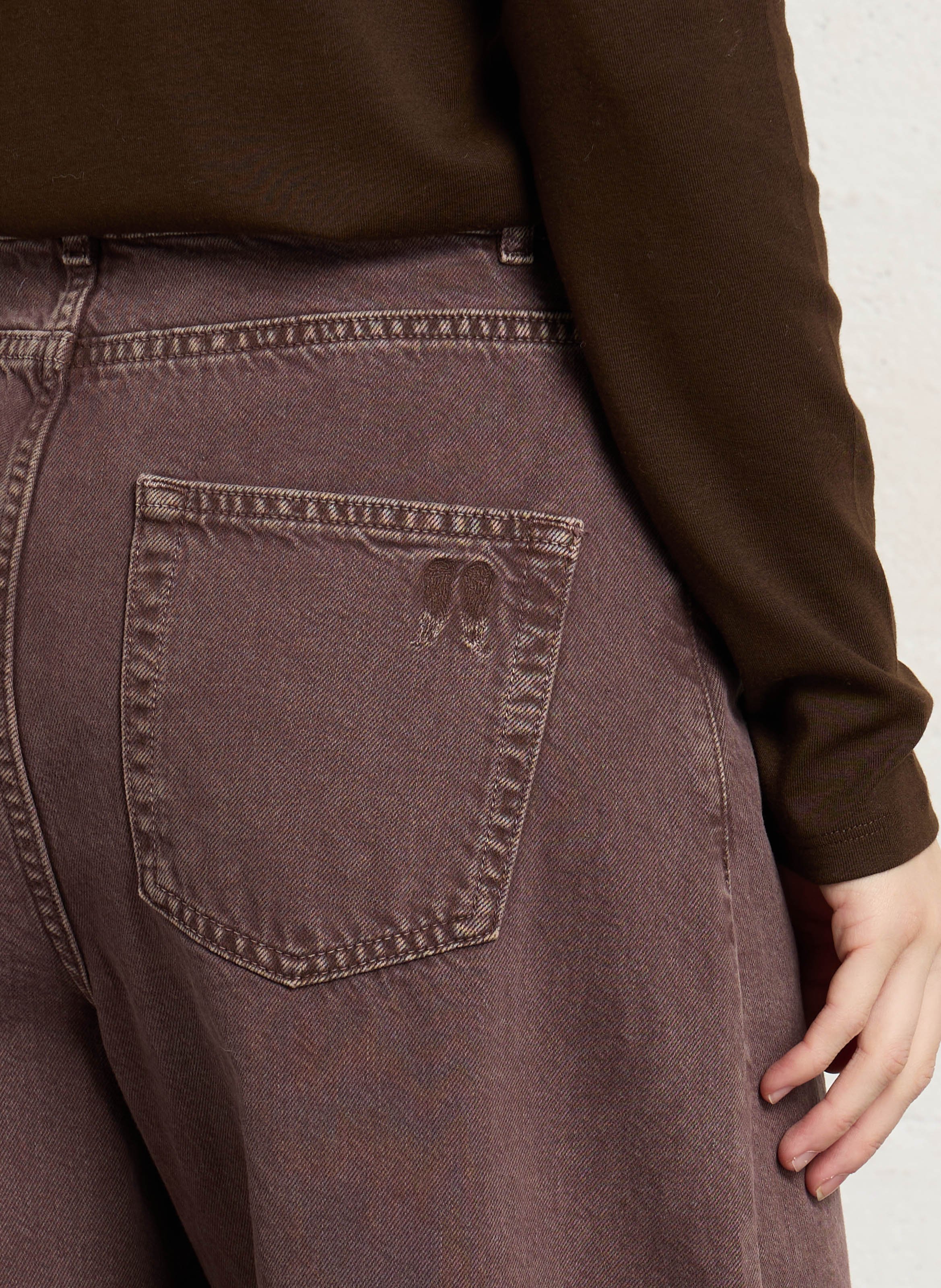 Balloon-Fit-Jeans aus Baumwolle BERENICE Pflaume