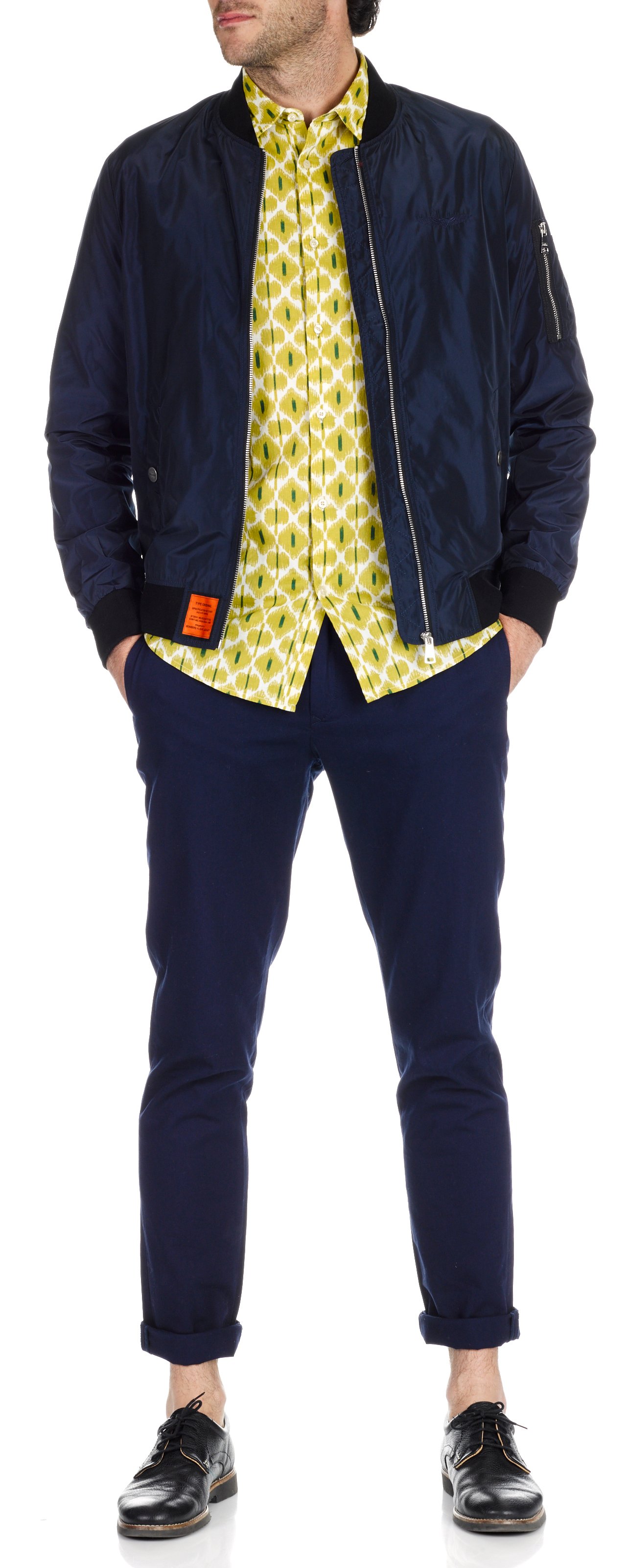 Veste zippée droite unie BOMBERS ORIGINAL Bleu