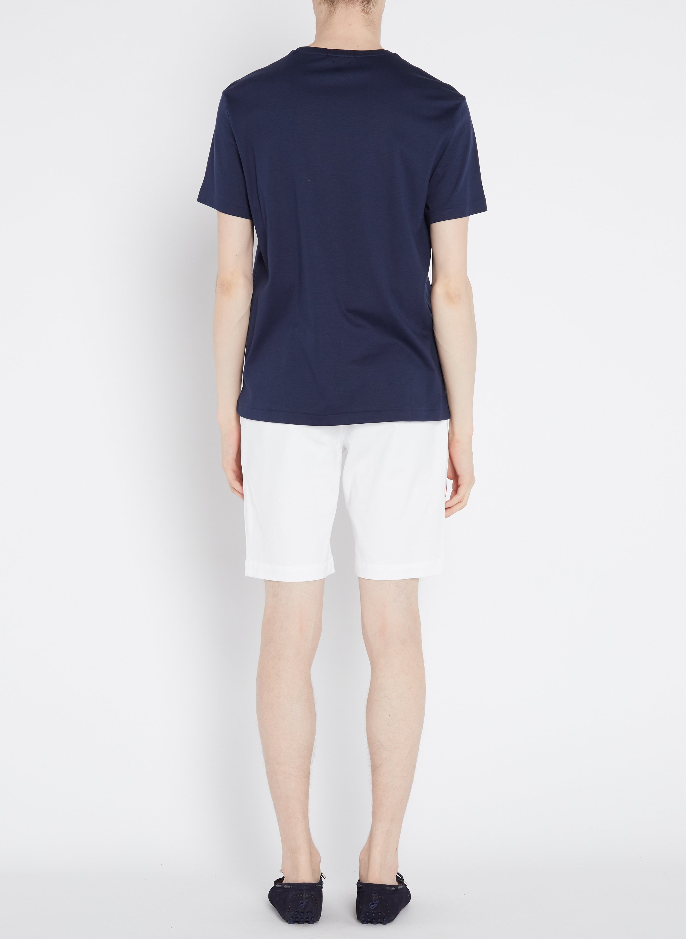 Tee-shirt col rond slim-fit en coton pima avec Pony Player POLO RALPH LAUREN Bleu