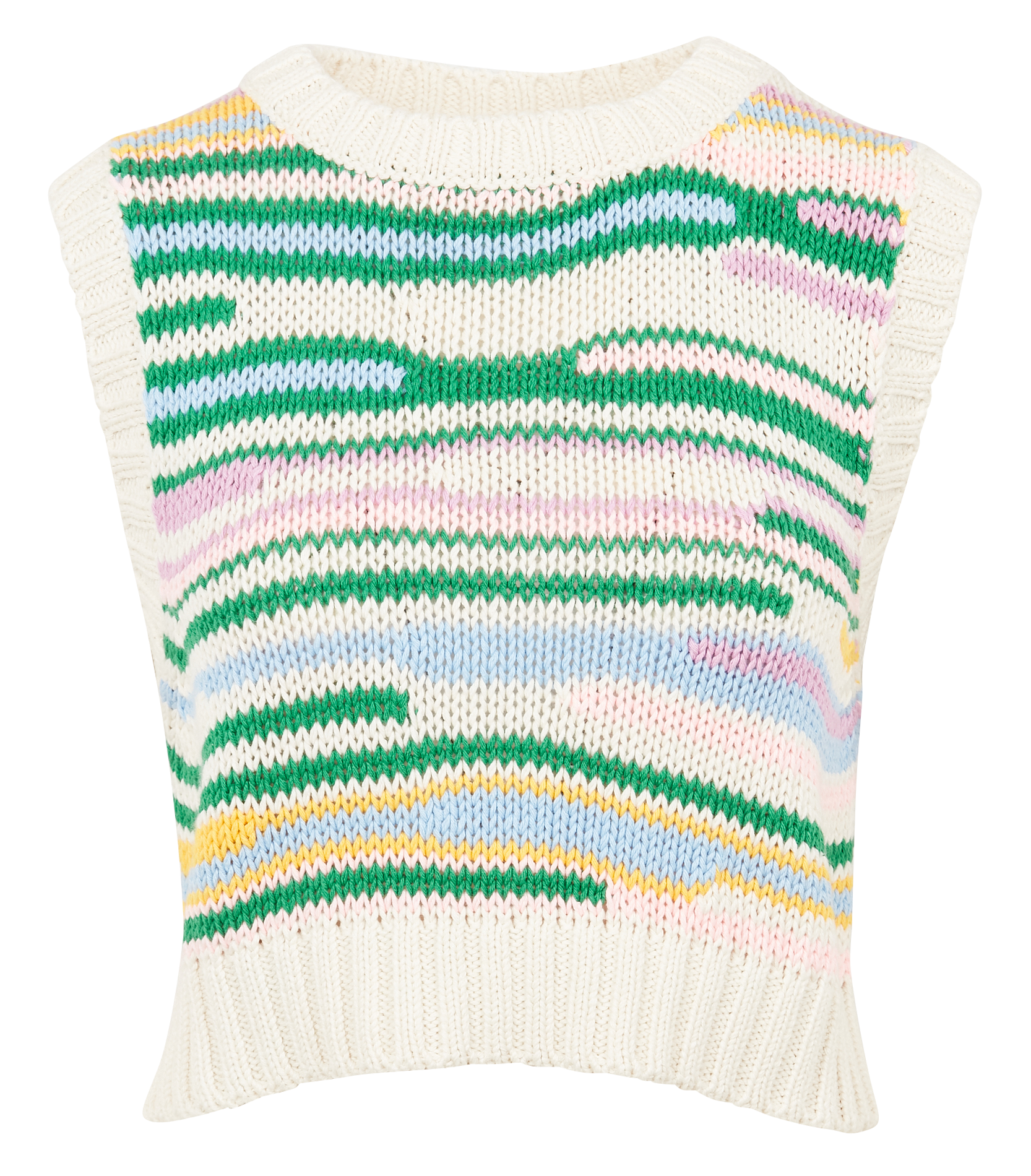 Gilet col rond en coton mélangé INDEE Multicolore