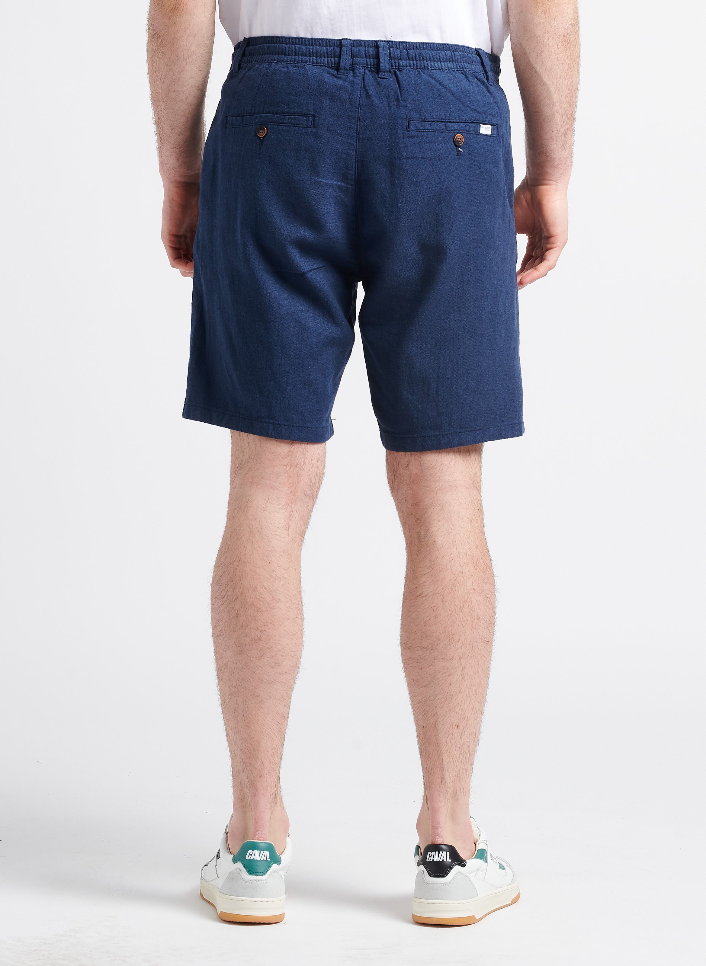 Shorts aus Biobaumwollmischung mit regulärer Passform Blau