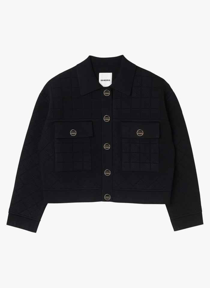 Sandro cropped cardigan with shirt collar 2025