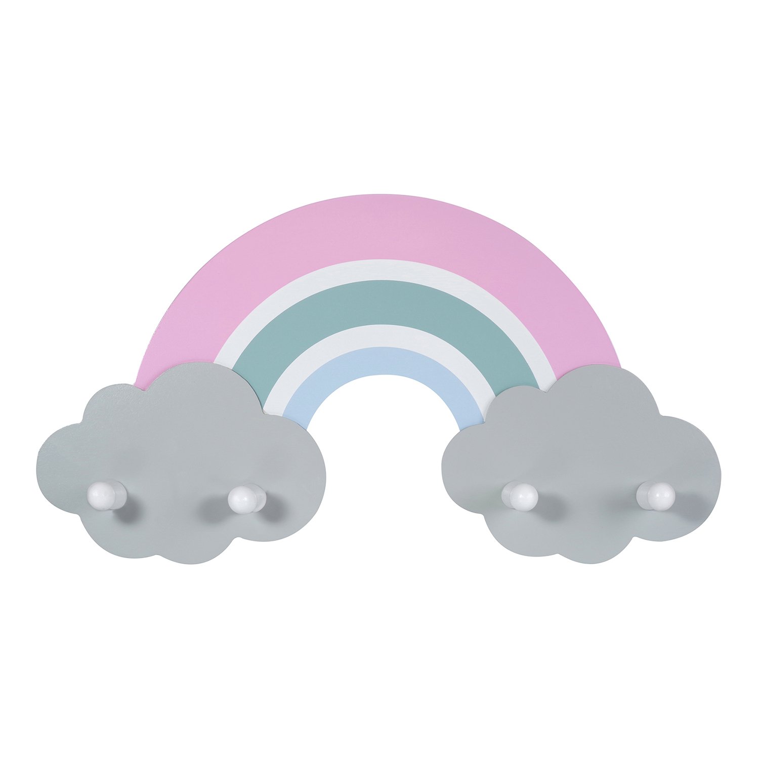 Wooden rainbow wall-mounted coat rack KINDSGUT