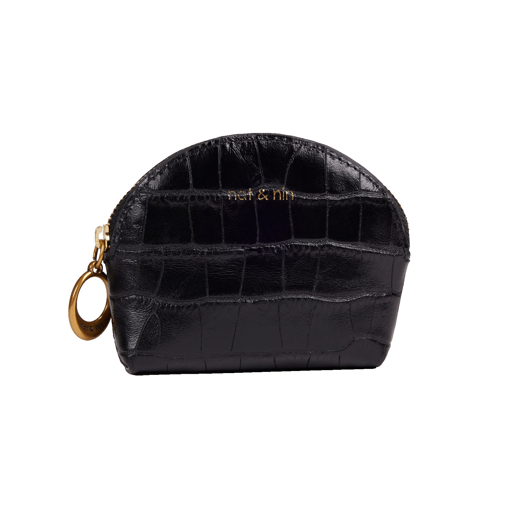 Porte-monnaie en cuir NAT & NIN Noir