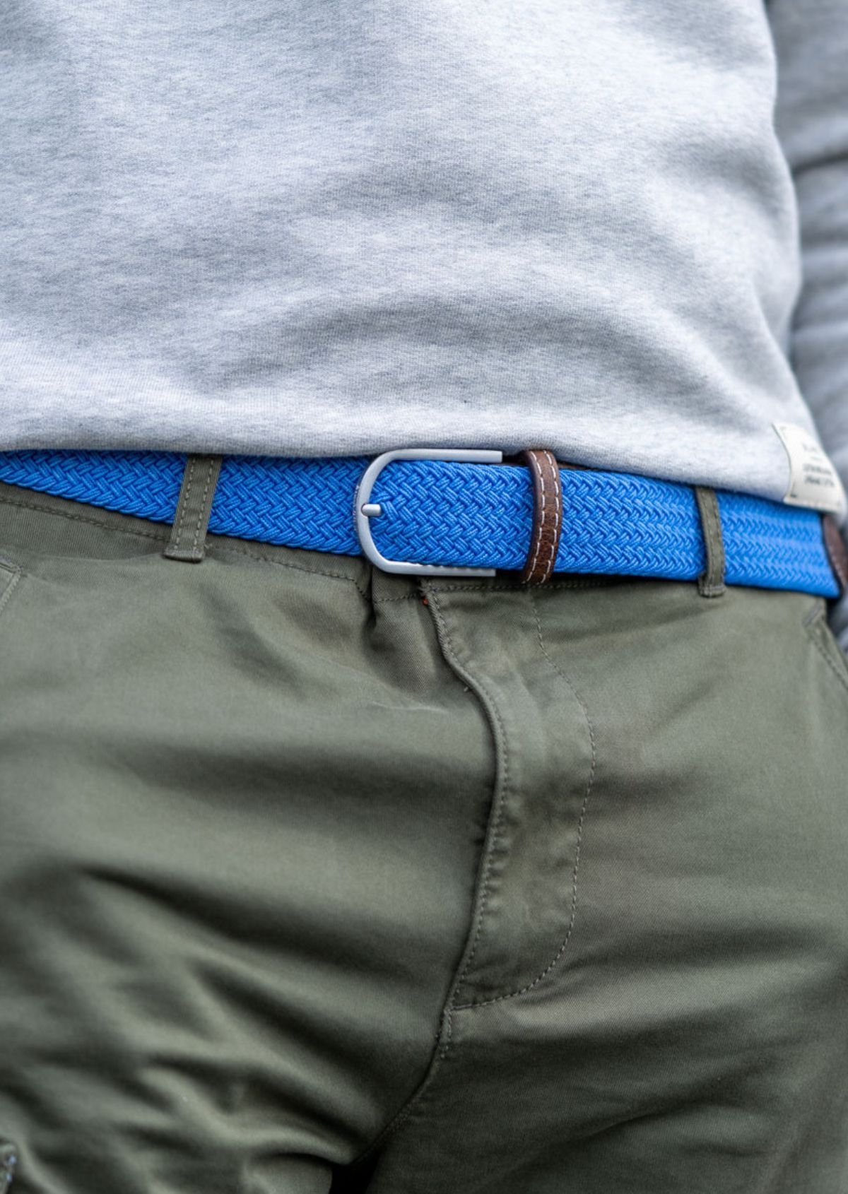 Solid Elastic Braided Belt BILLYBELT Blue