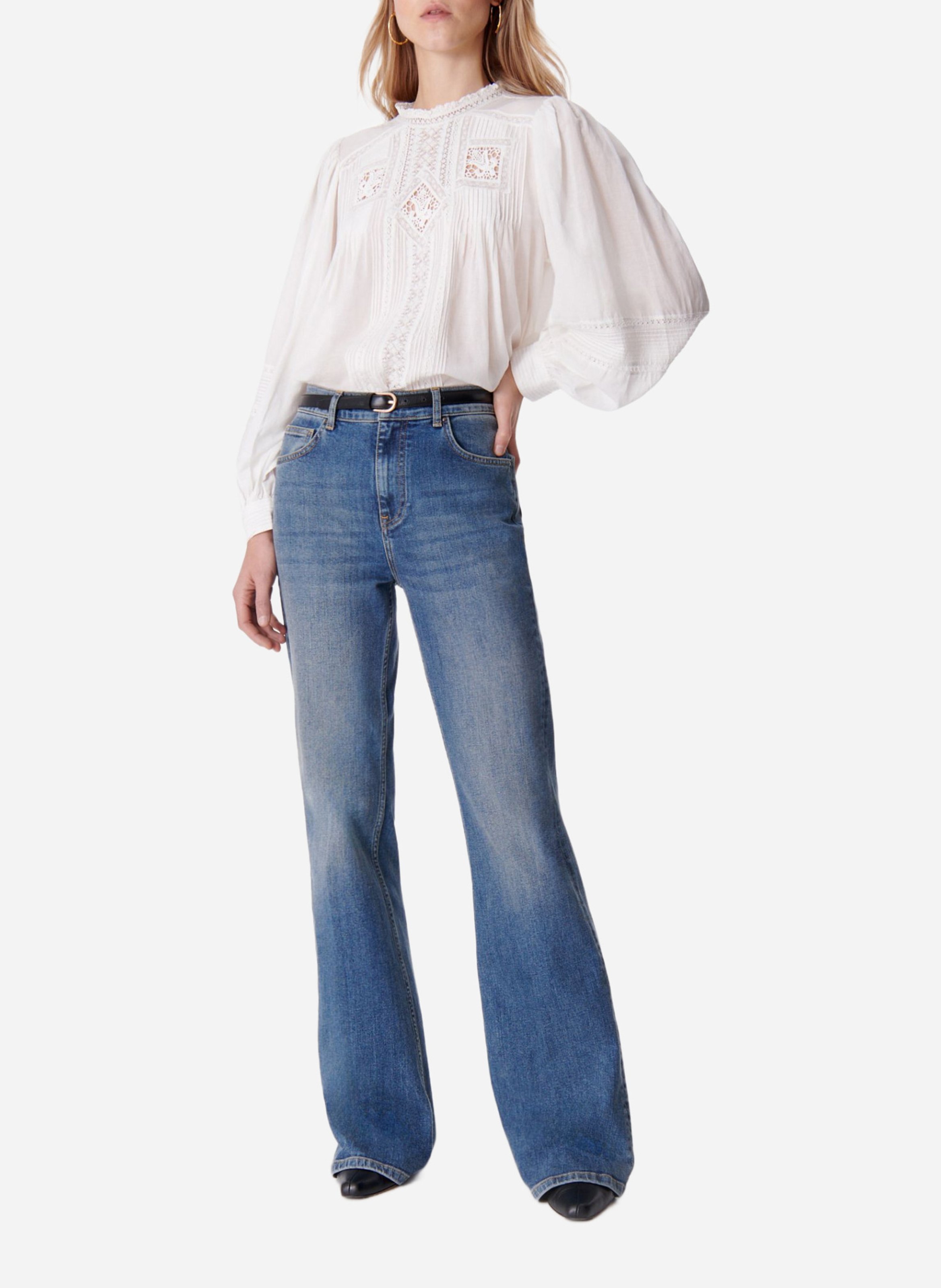 Flared jeans met verwassen look VANESSA BRUNO Blauw