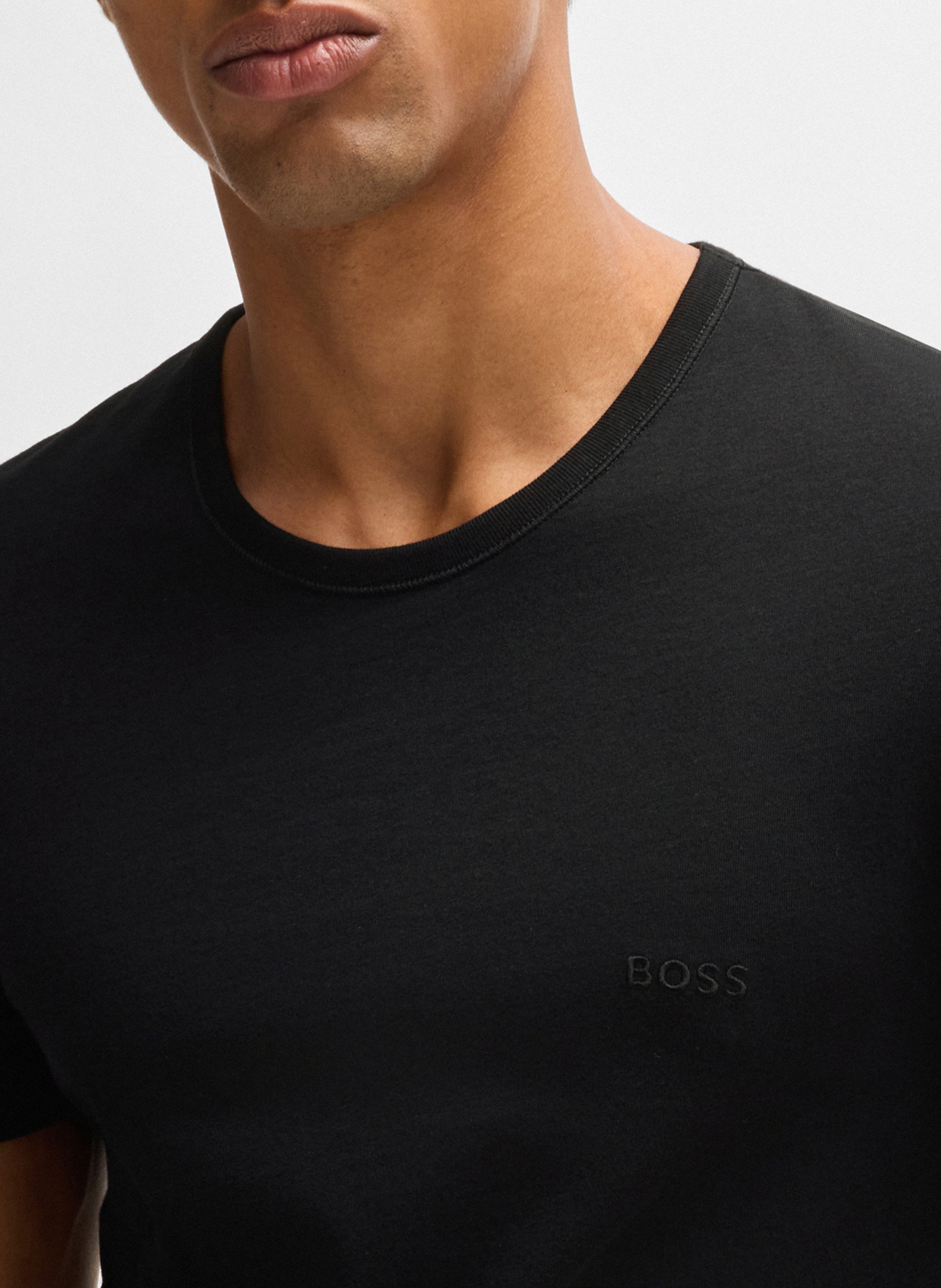 Pack of 3 round-neck cotton T-shirts BOSS Multicolored