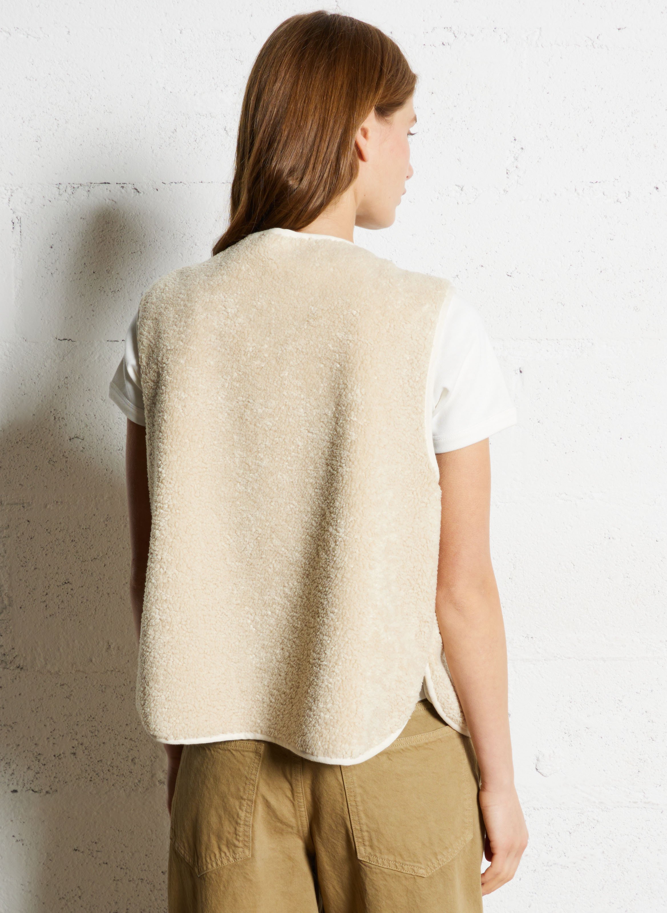 Sheepskin-effect gilet SOEUR Beige