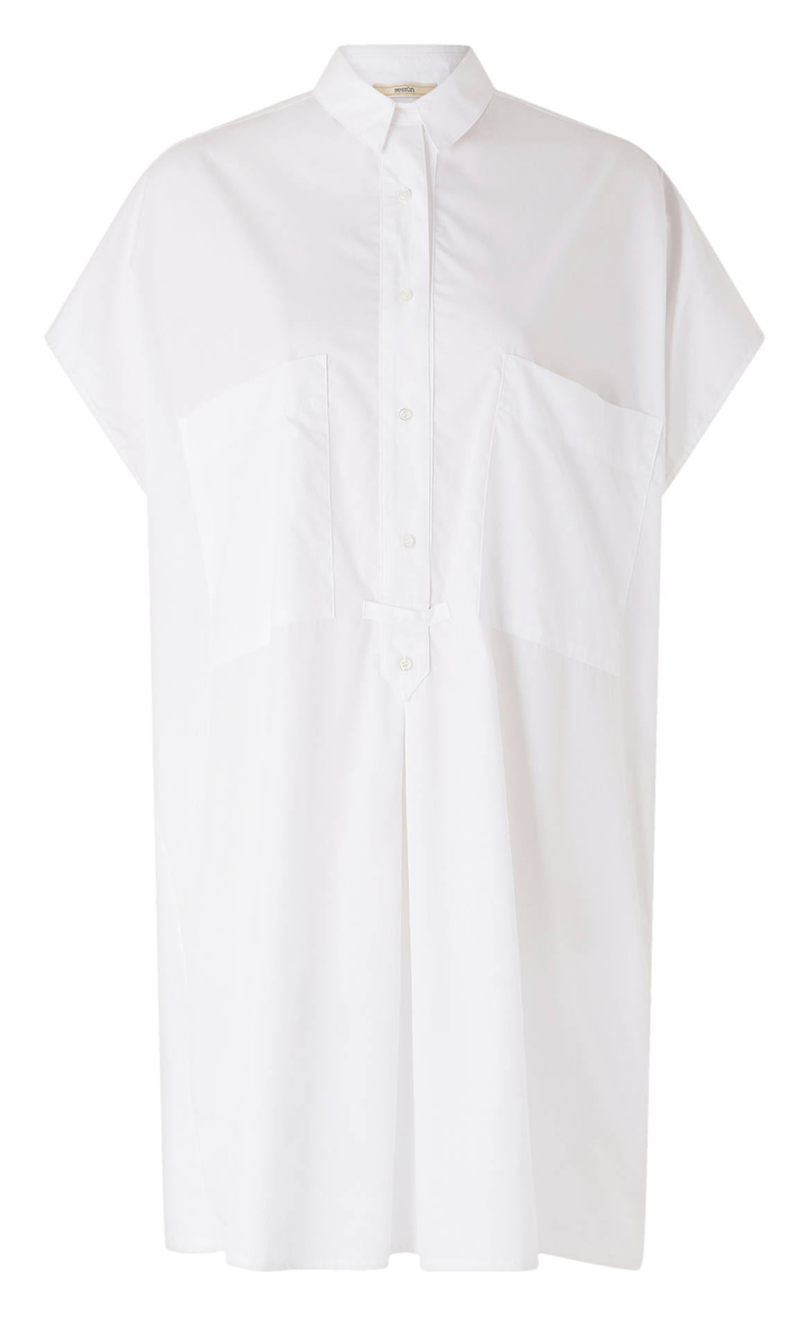 Loose-fit cotton shirt dress SESSUN White