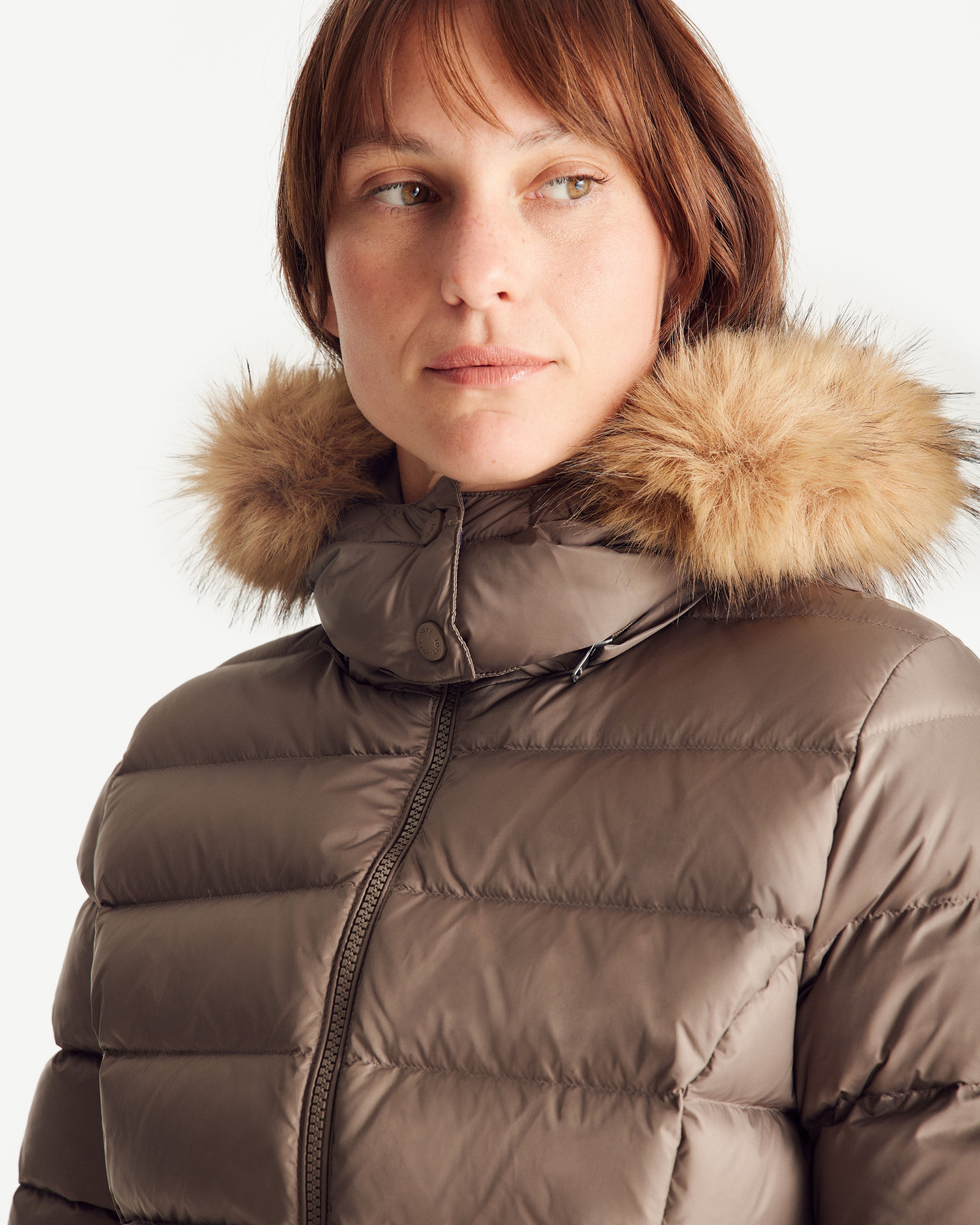 Doudoune à capuche grand froid luxe Beige Jott Femme Place des