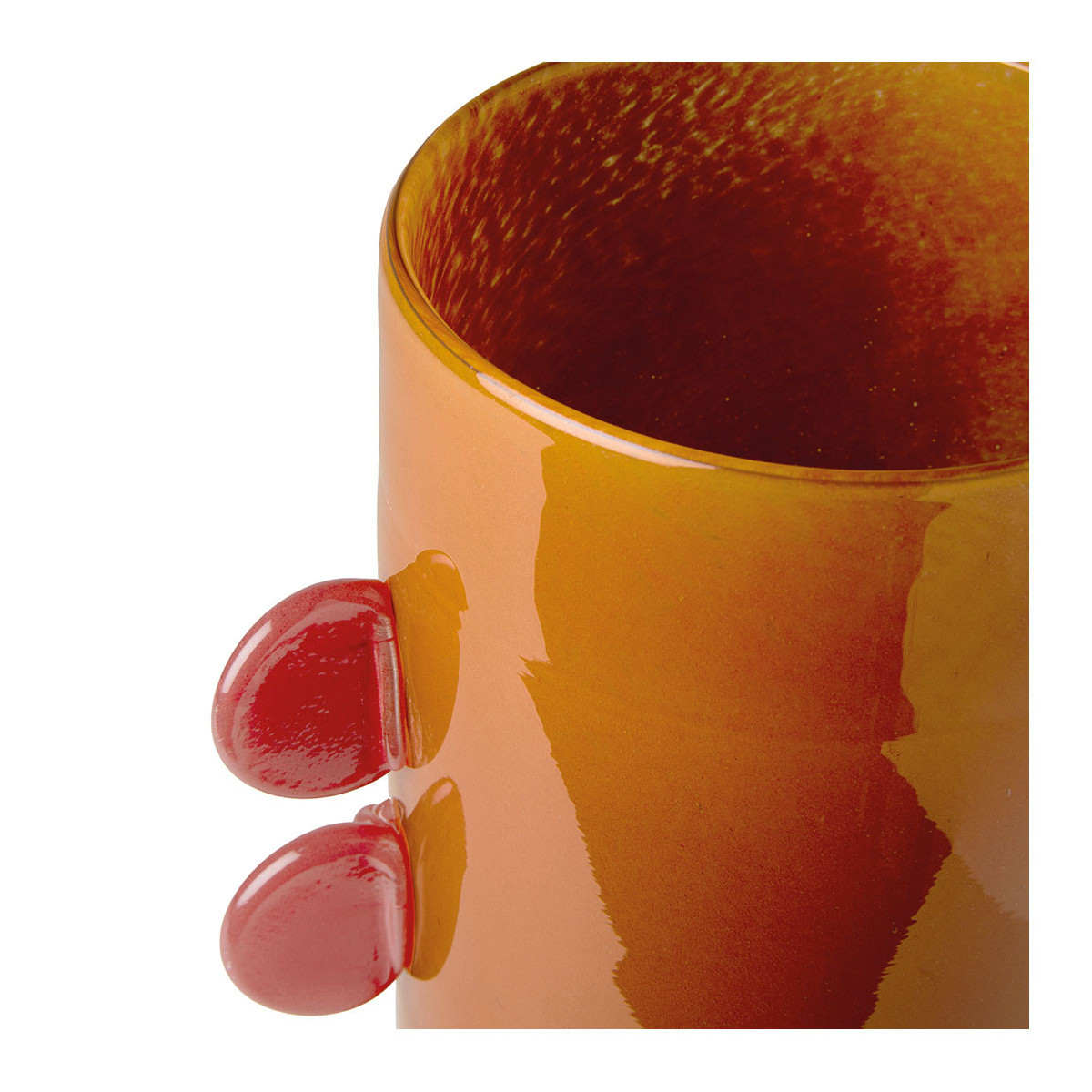 Vase pipa en verre BLANC D'IVOIRE Orange