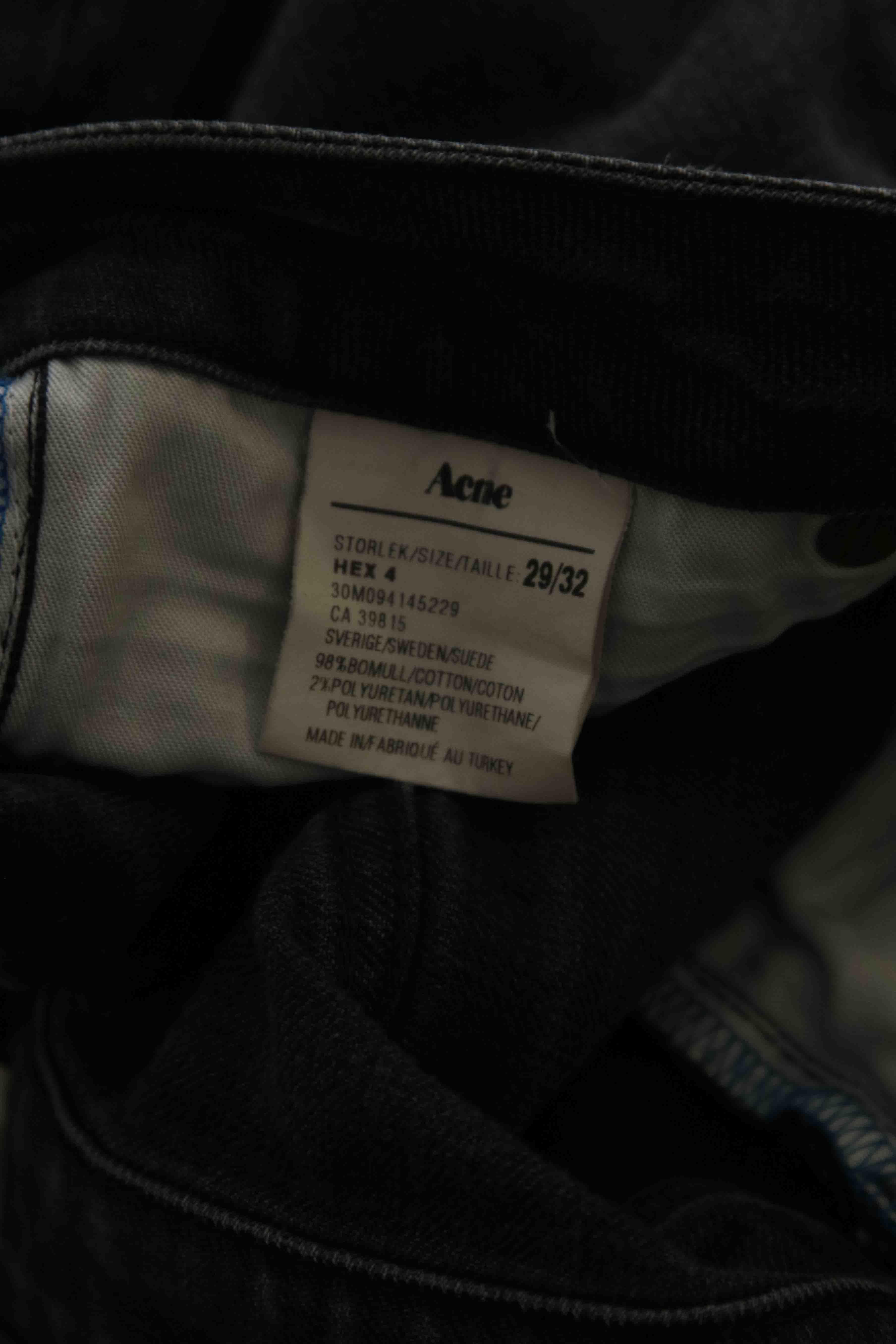 Jean slim en coton ACNE STUDIOS - Seconde Main Gris