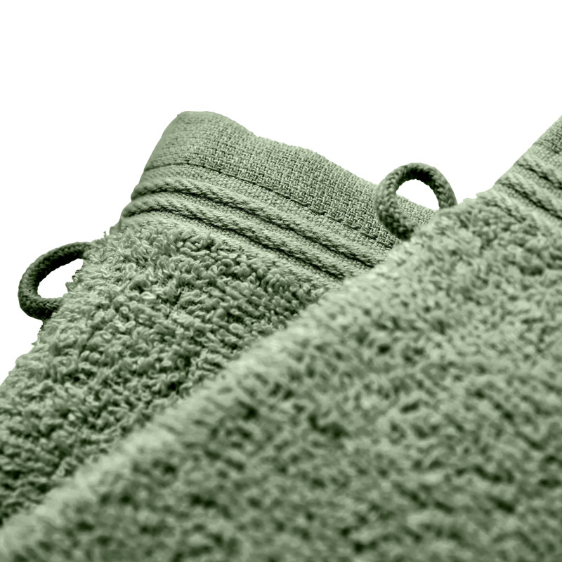 Set of 2 washcloths COTON PUR Green
