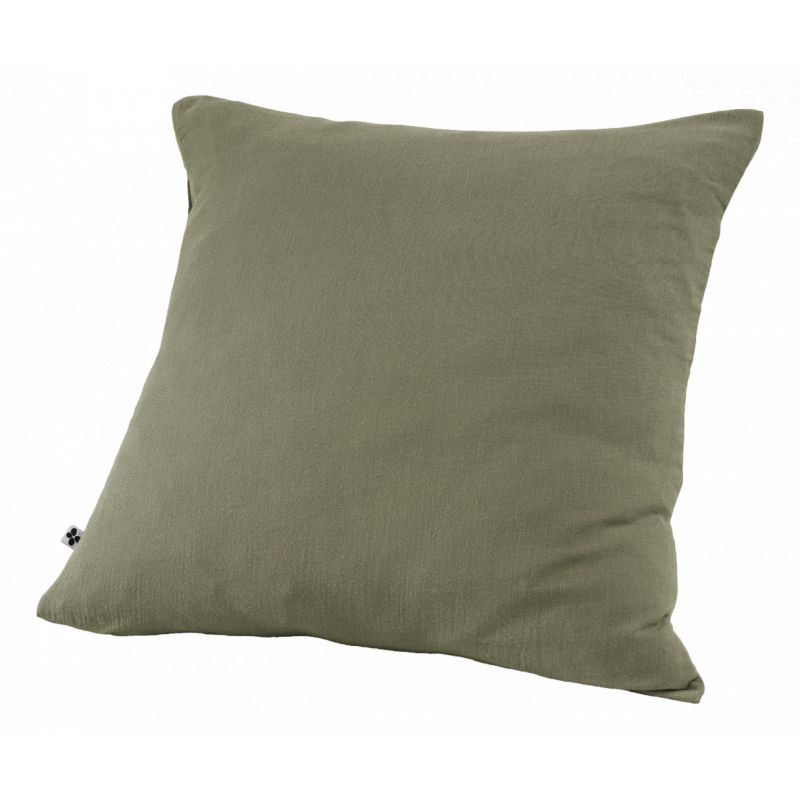 Cotton percale pillow case L'EFFET PAPILLON Green