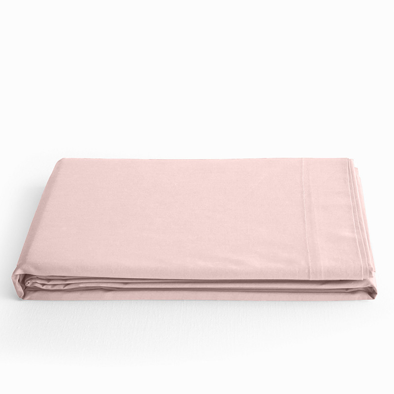 Flat sheet "premium" for single & double beds COTON PUR Pink