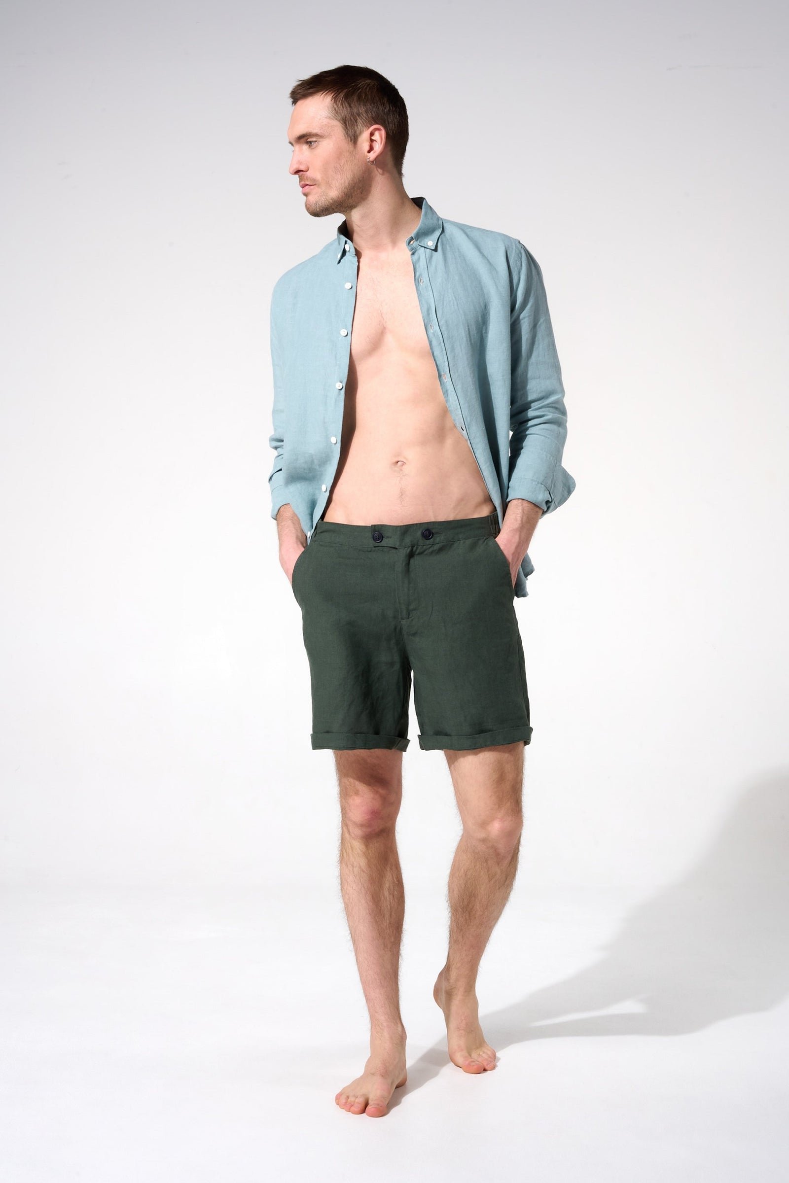Linen Bermuda shorts APNEE Green
