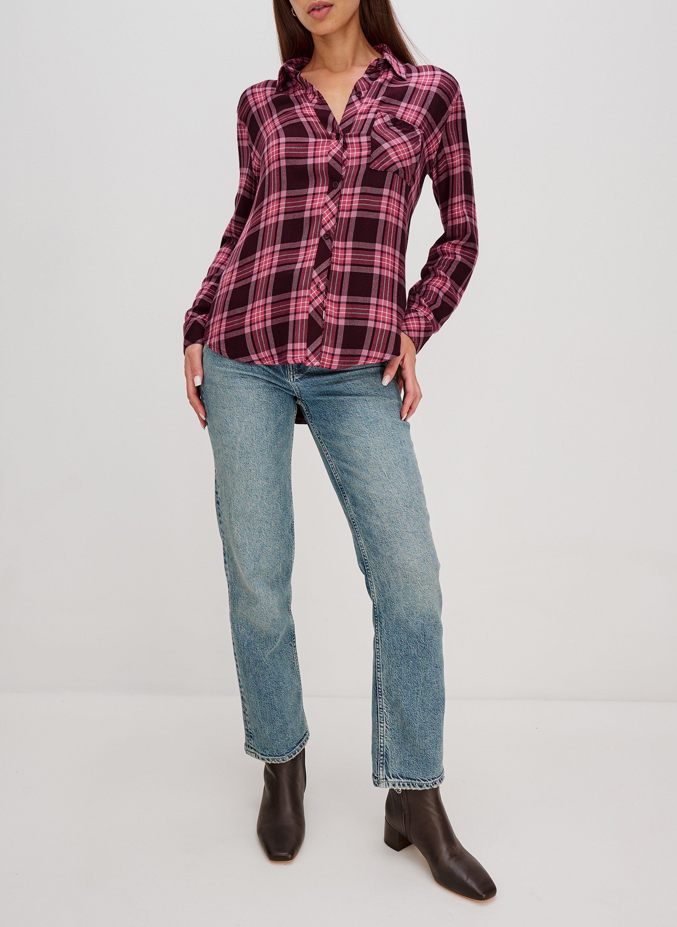 Chemise droite à carreaux RAILS Multicolore