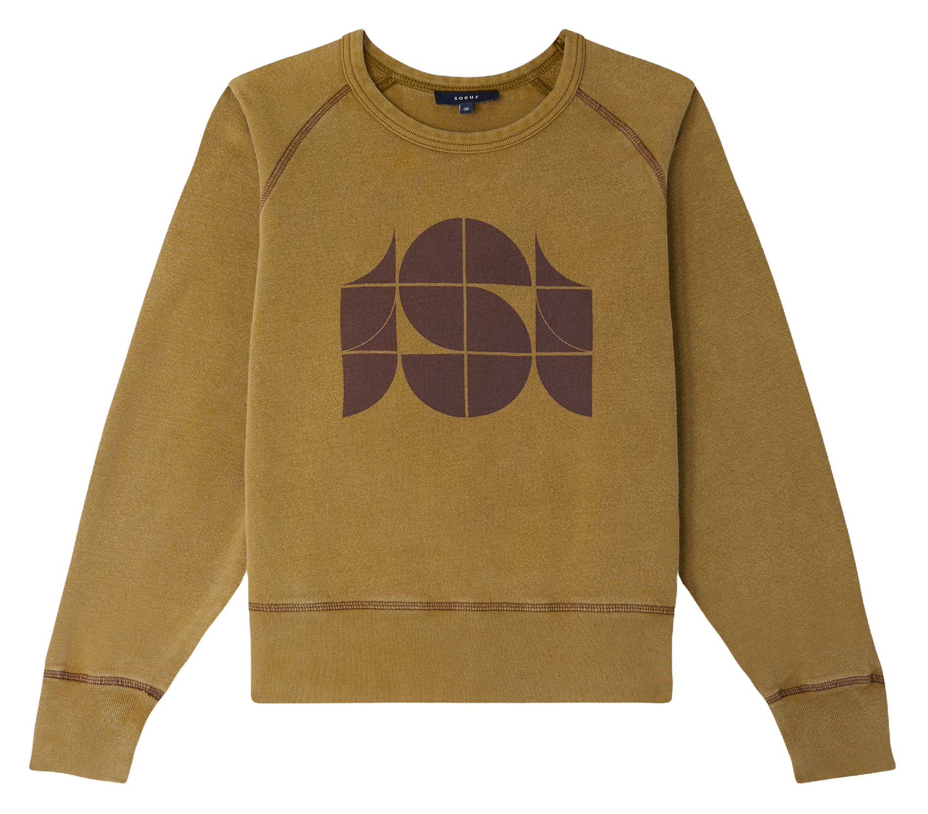 Sweat droit imprimé en coton SOEUR Marron