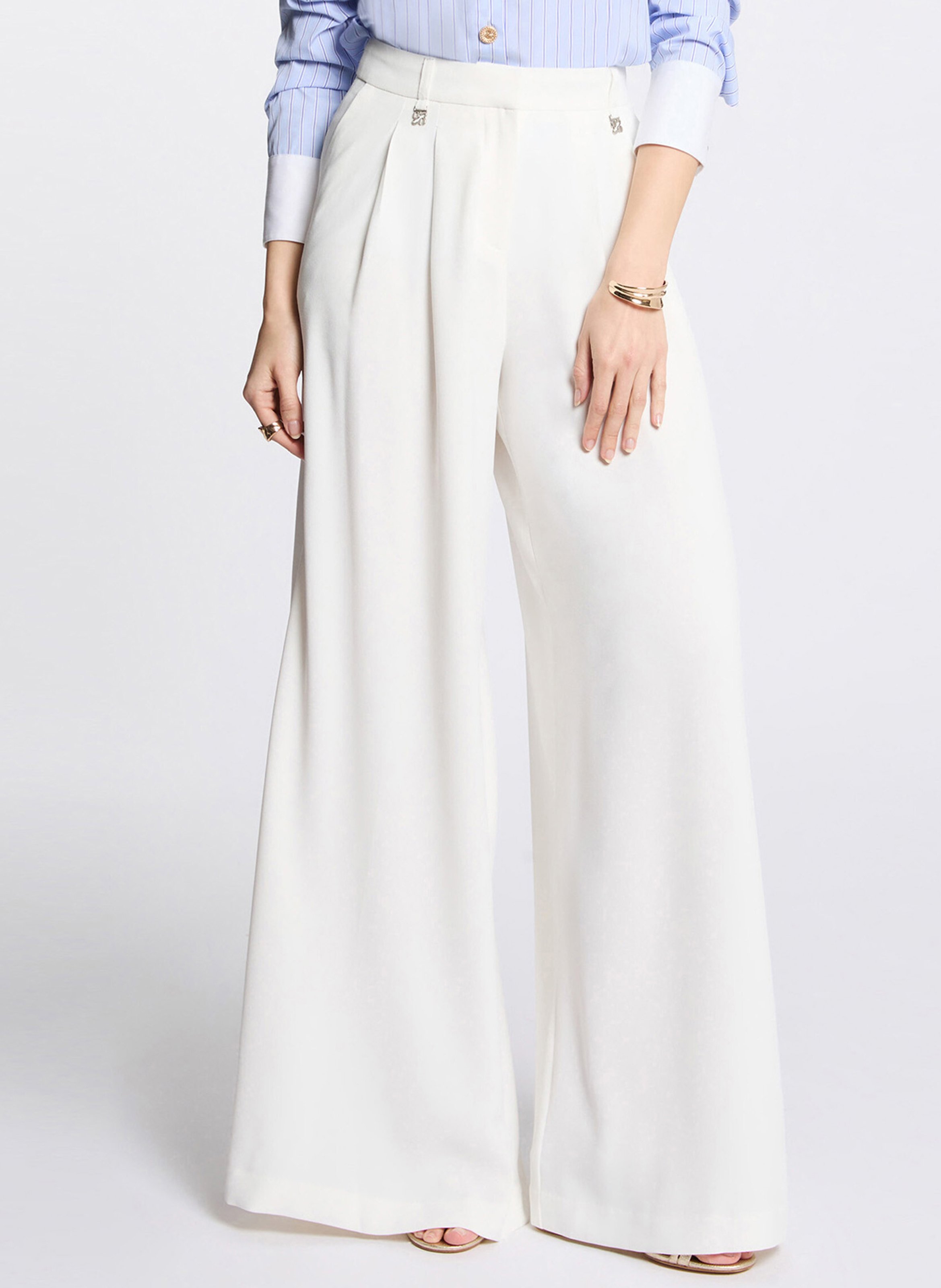 Rechte, soepelvallende broek MORGAN Wit